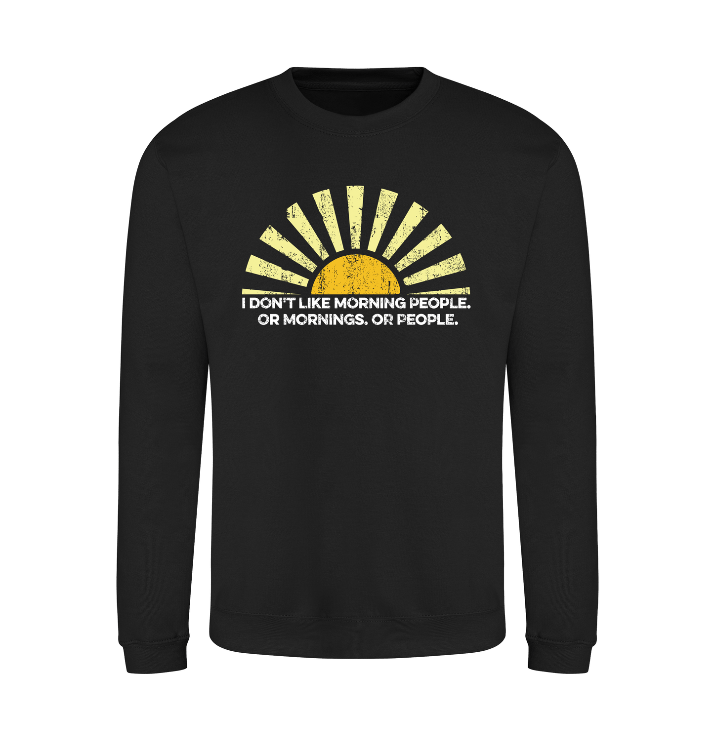 Jet Black Printed Sweater Front