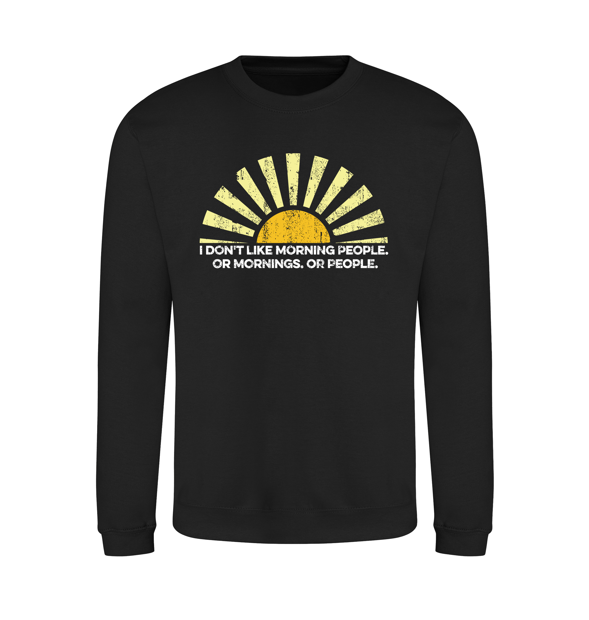 Jet Black Printed Sweater Front