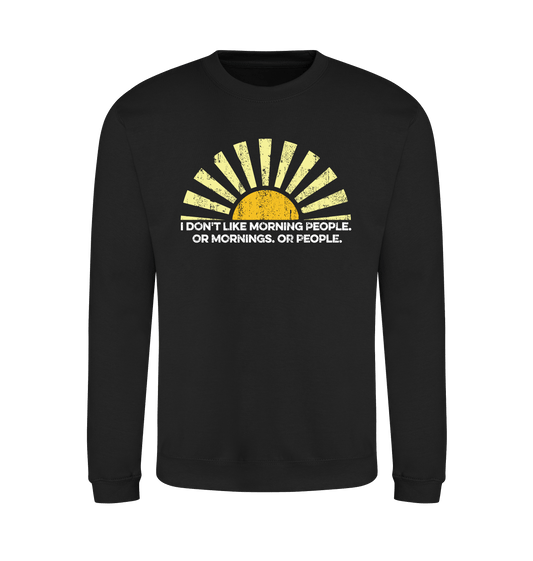 Jet Black Printed Sweater Front