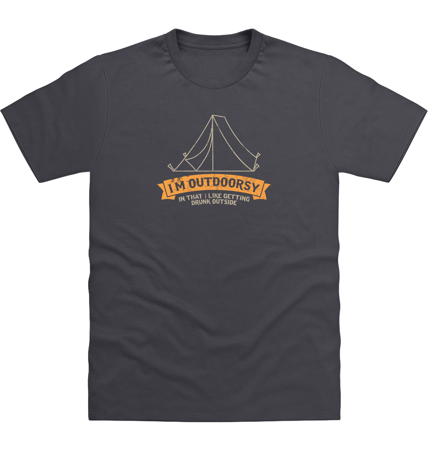Solid Charcoal Printed T-shirt Front