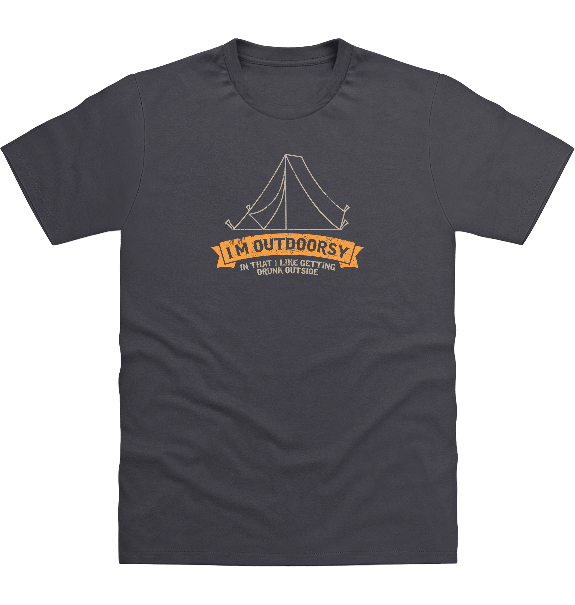 Solid Charcoal Printed T-shirt Front