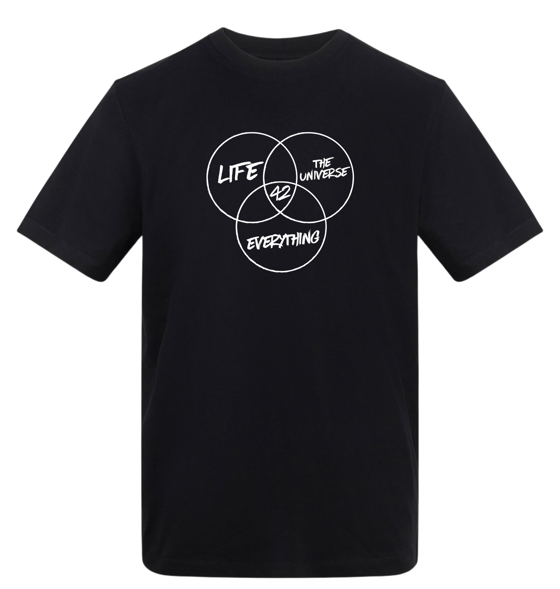 Deep Black Printed T-shirt Front