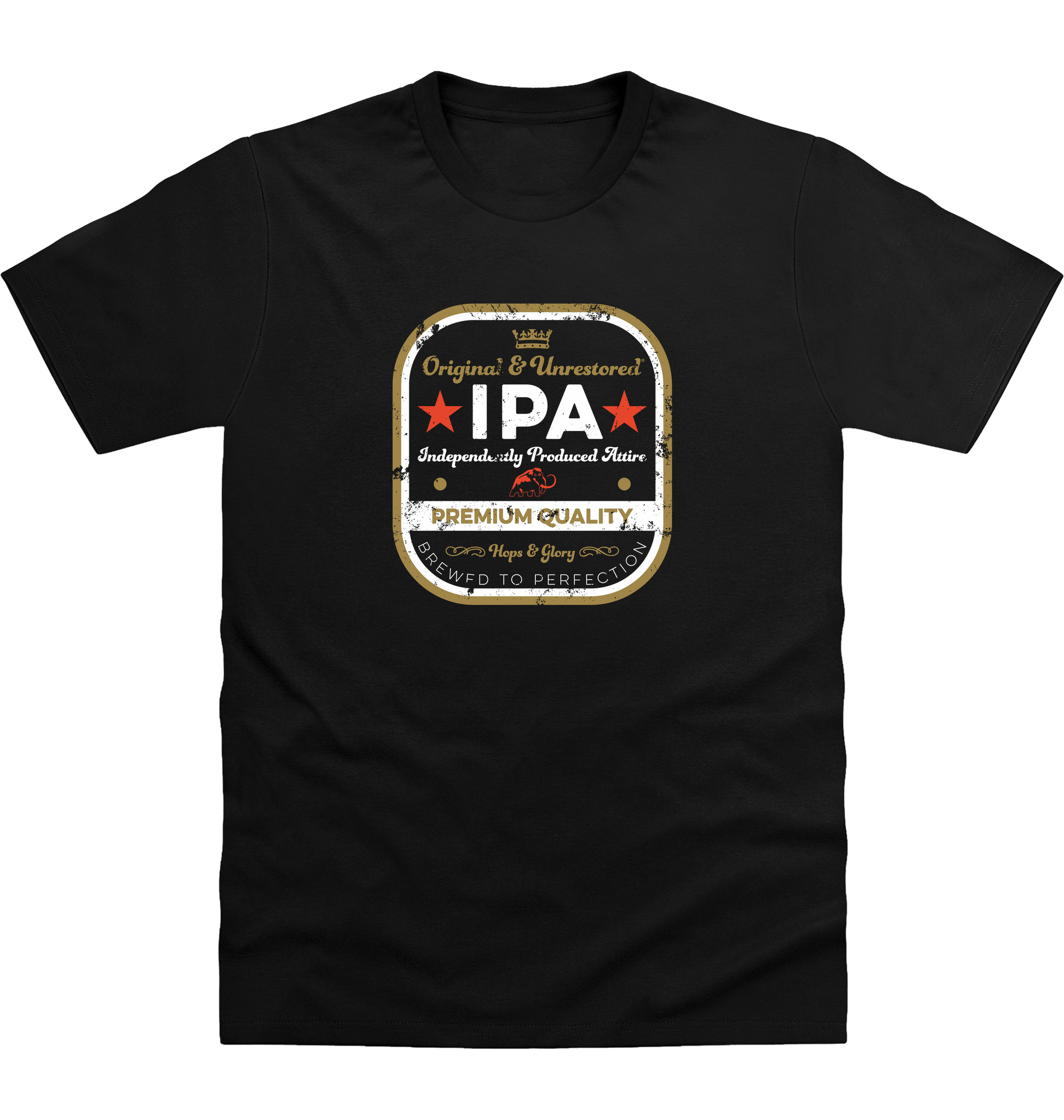 Deep Black Printed T-shirt Front
