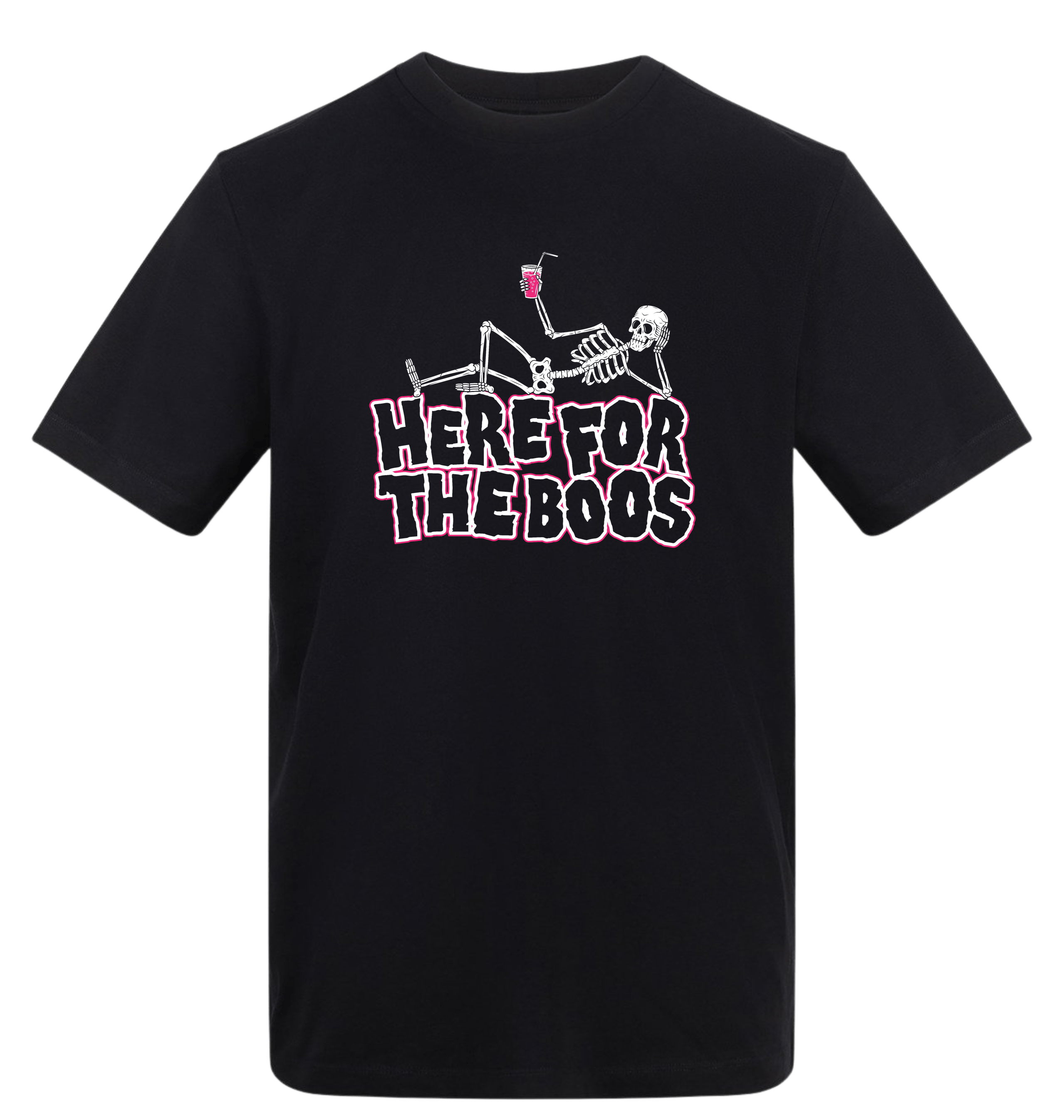 Deep Black Printed T-shirt Front