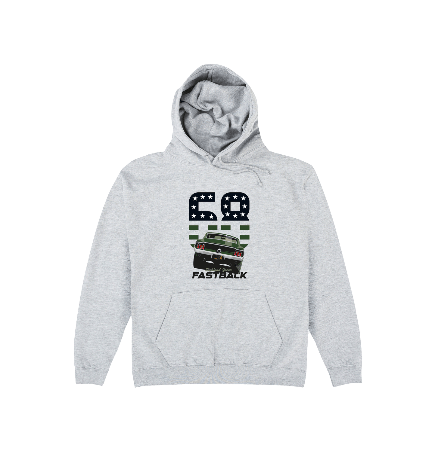 Heather Grey Printed Hoody Front