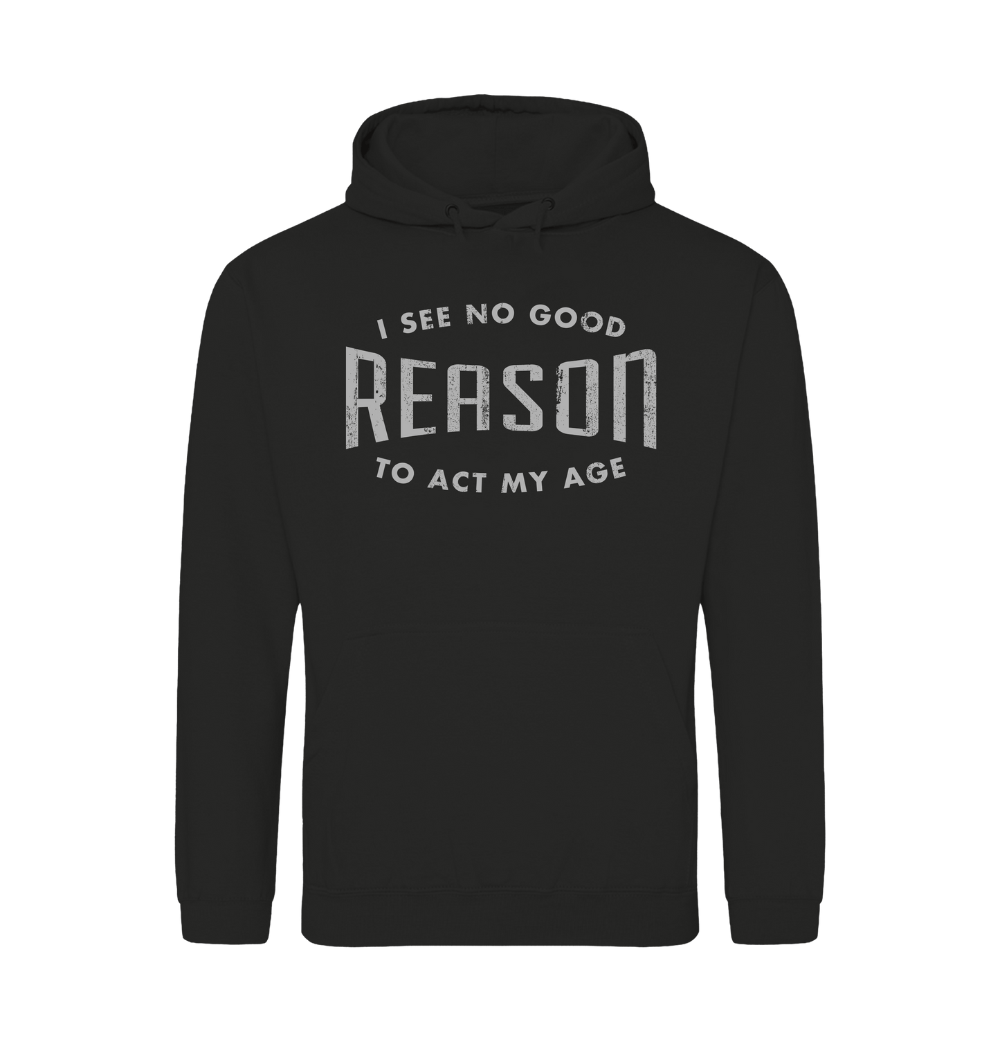 Jet Black Printed Hoody Front