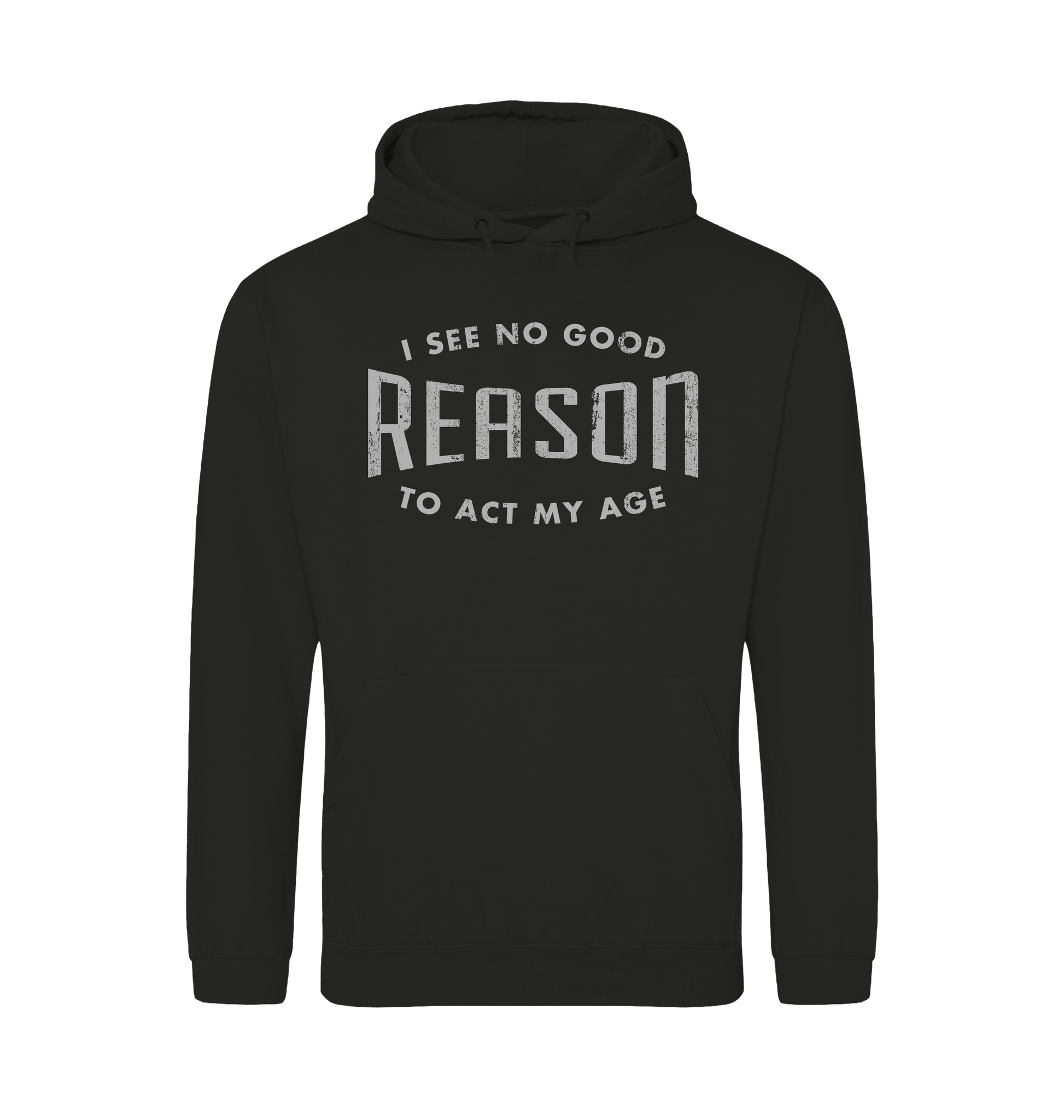 Jet Black Printed Hoody Front