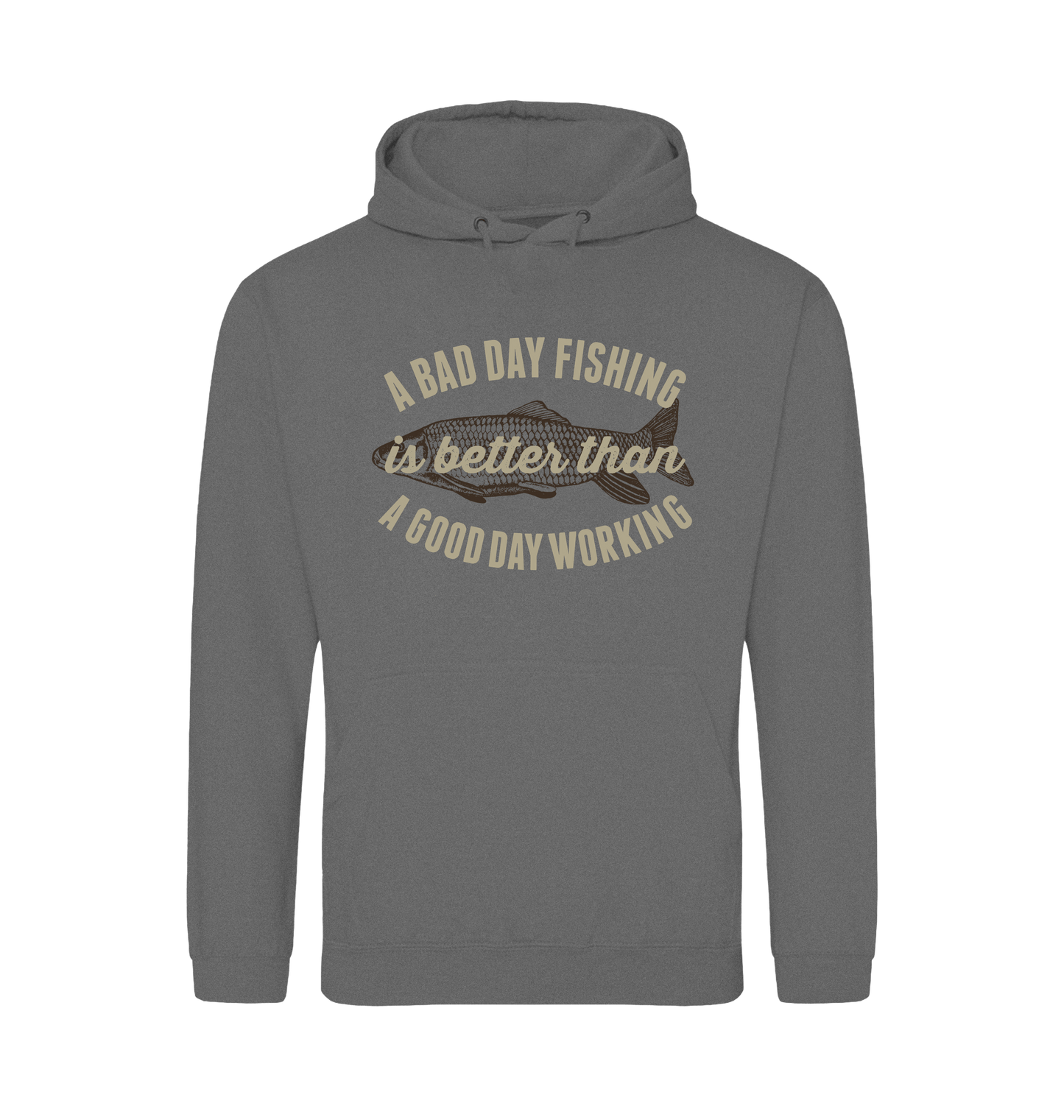 Graphite Heather Printed Hoody Front