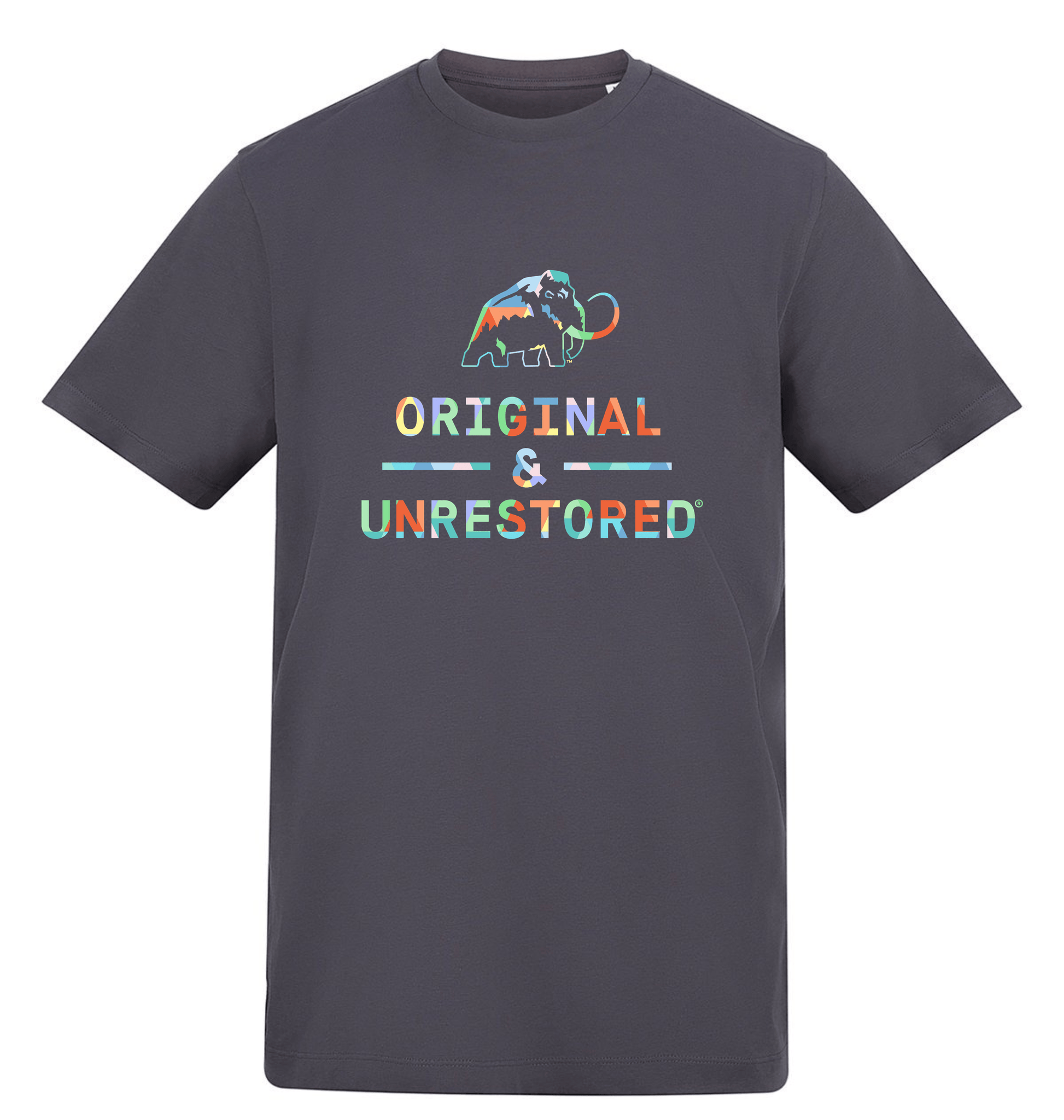 Solid Charcoal Printed T-shirt Front