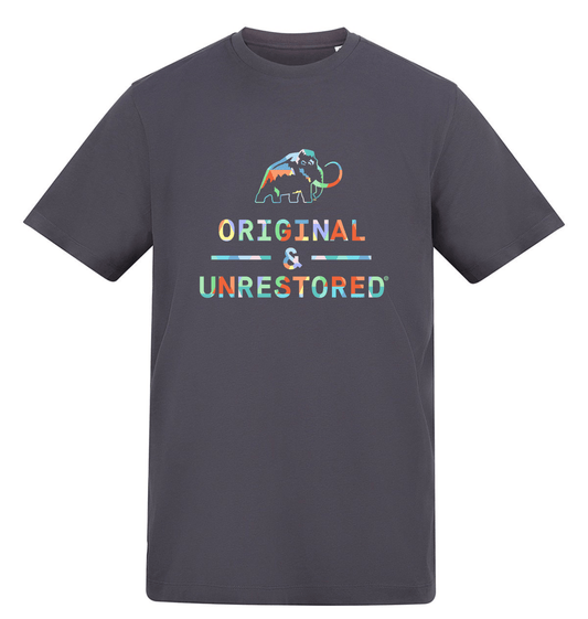 Solid Charcoal Printed T-shirt Front