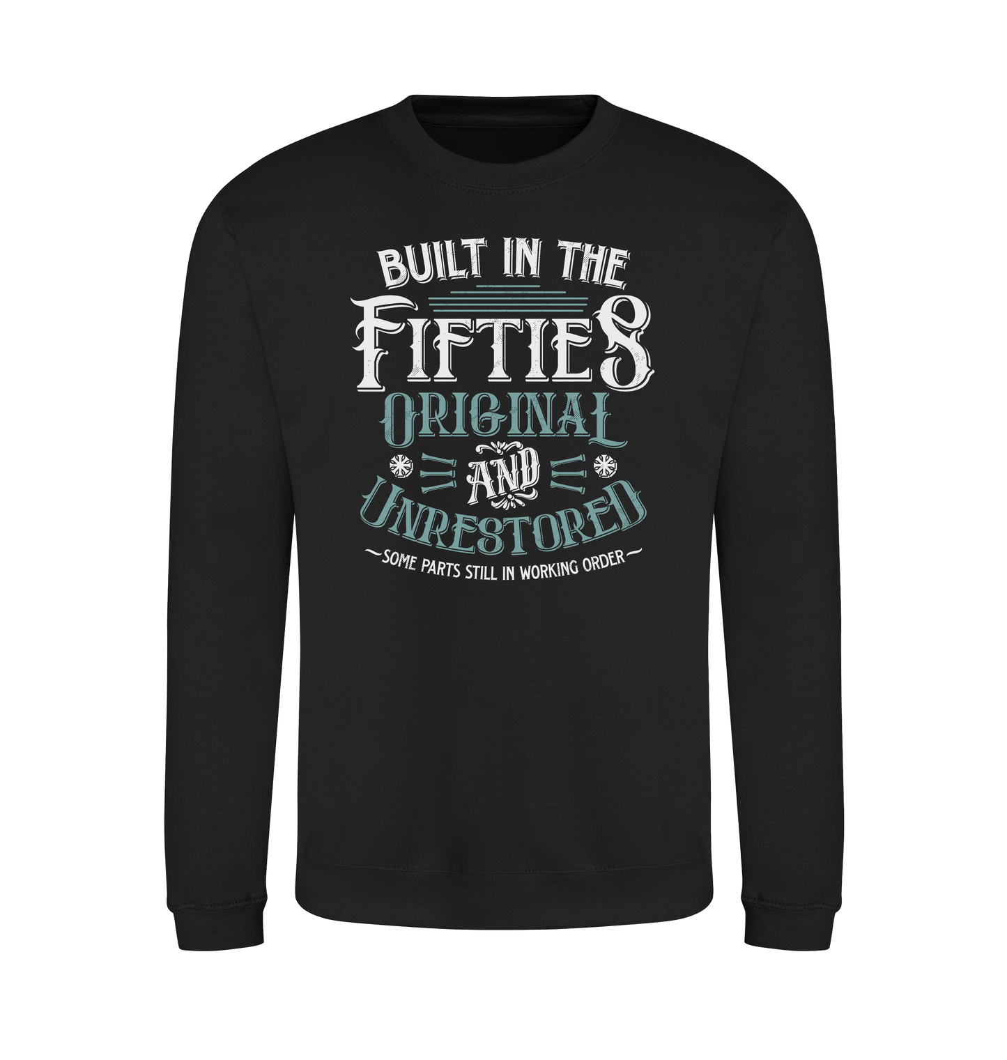 Jet Black Printed Sweater Front