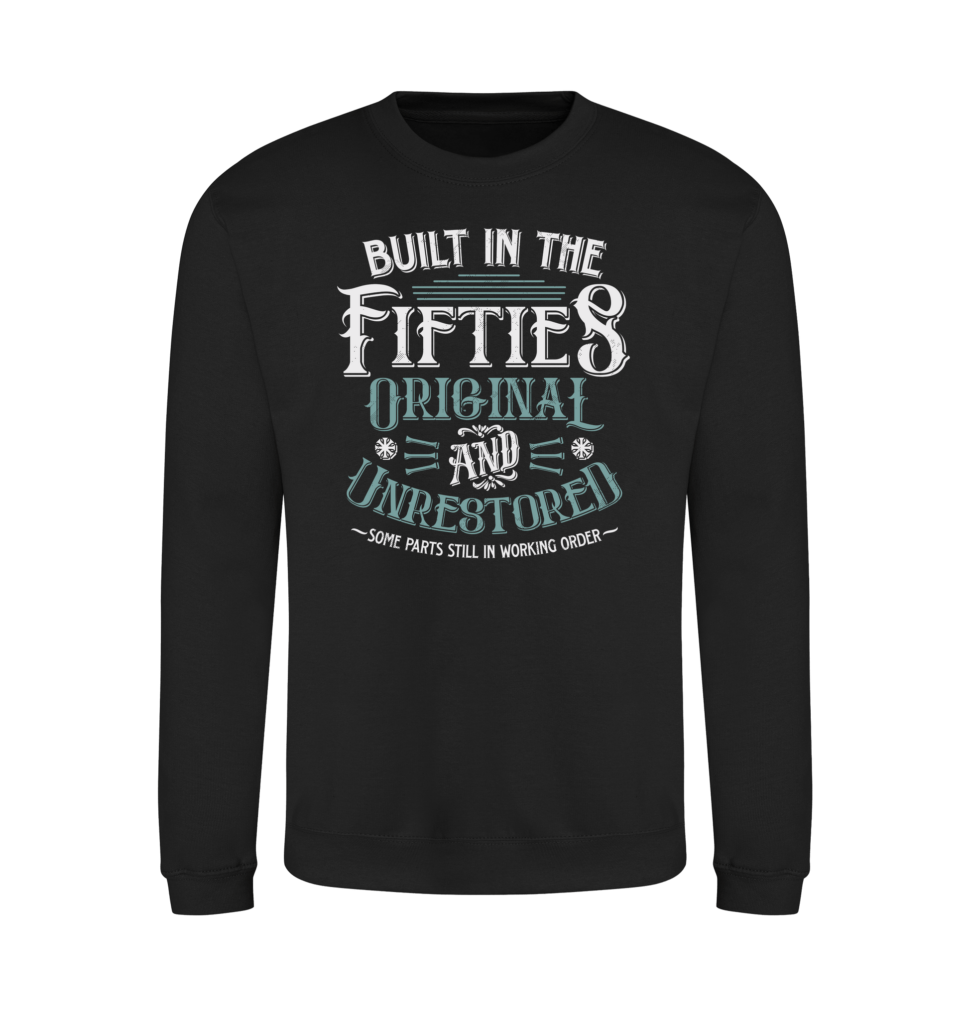 Jet Black Printed Sweater Front