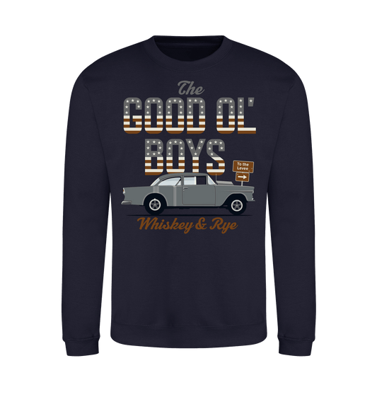 New French Navy Printed Sweater Front