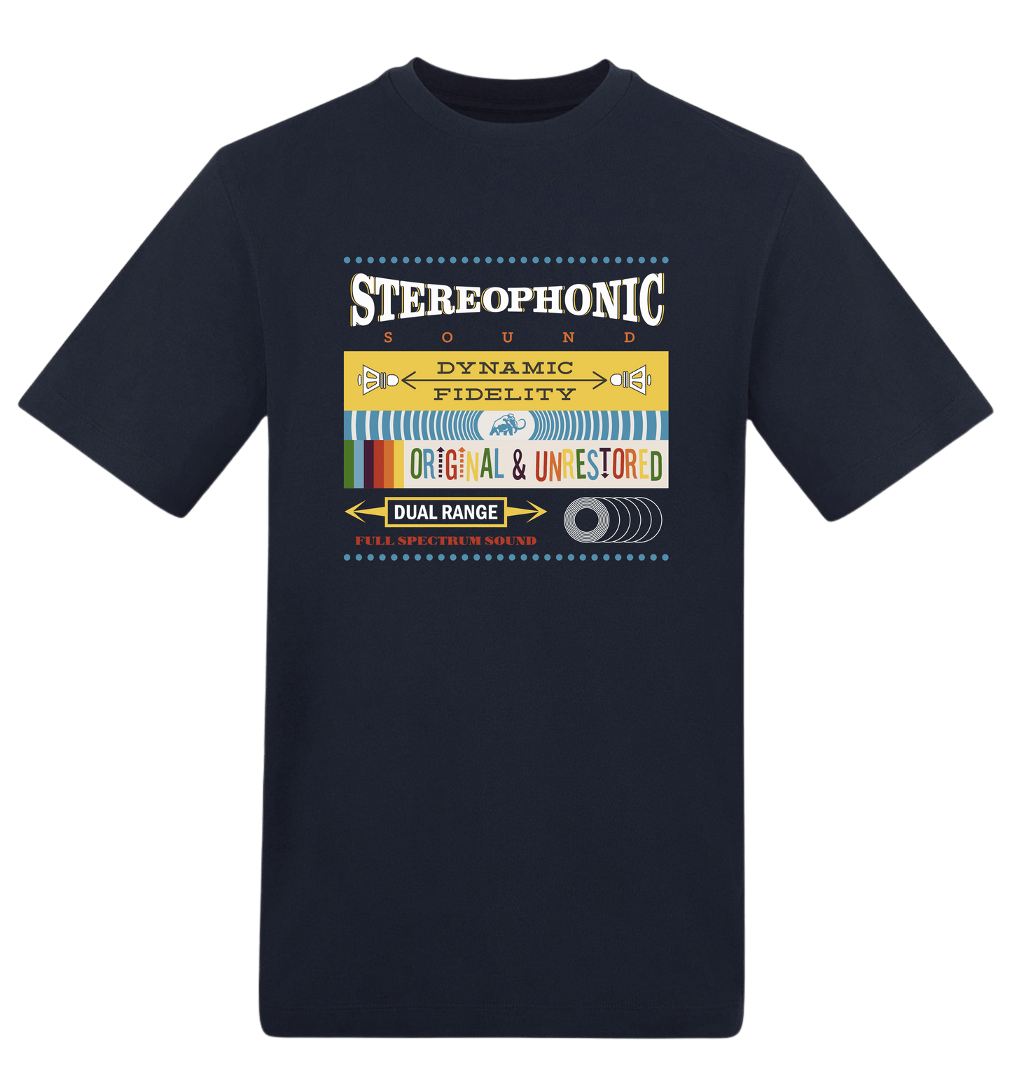 New French Navy Printed T-shirt Front
