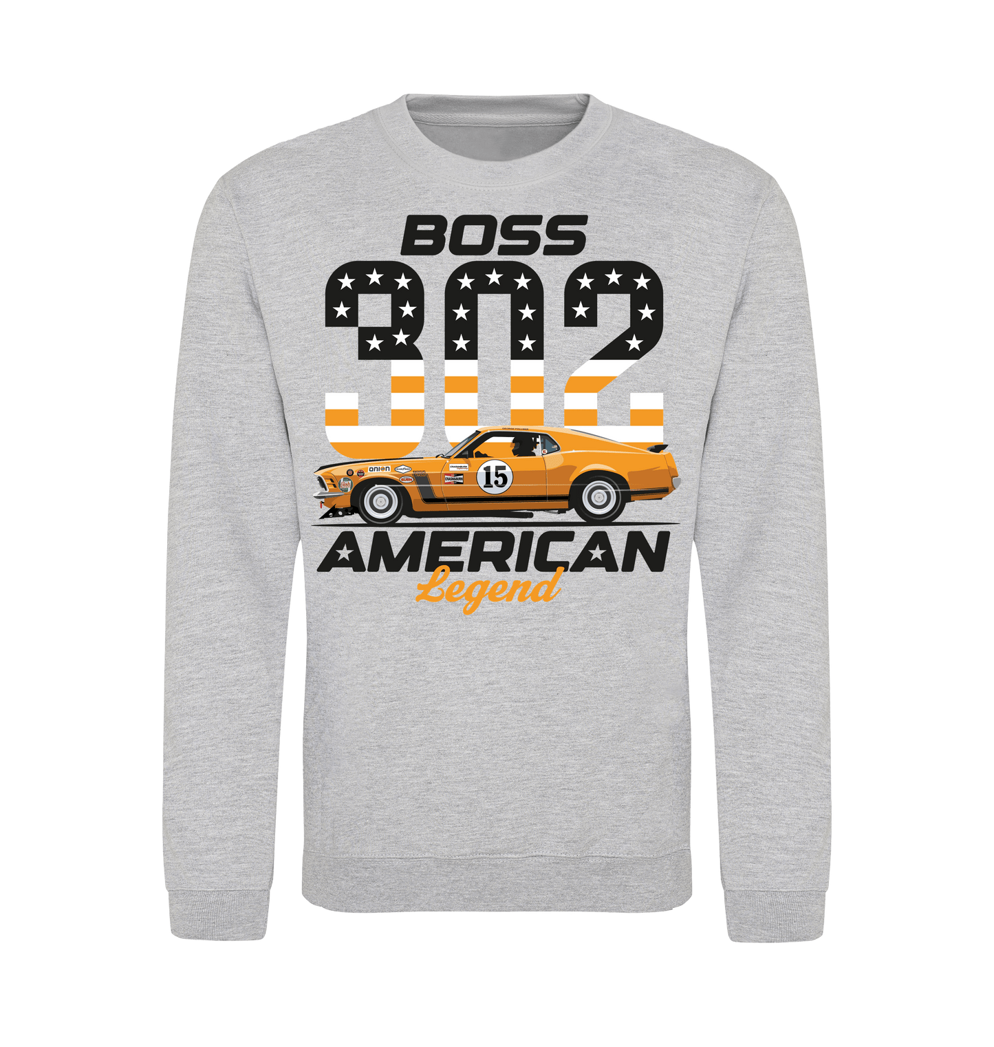 Heather Grey Printed Sweater Front