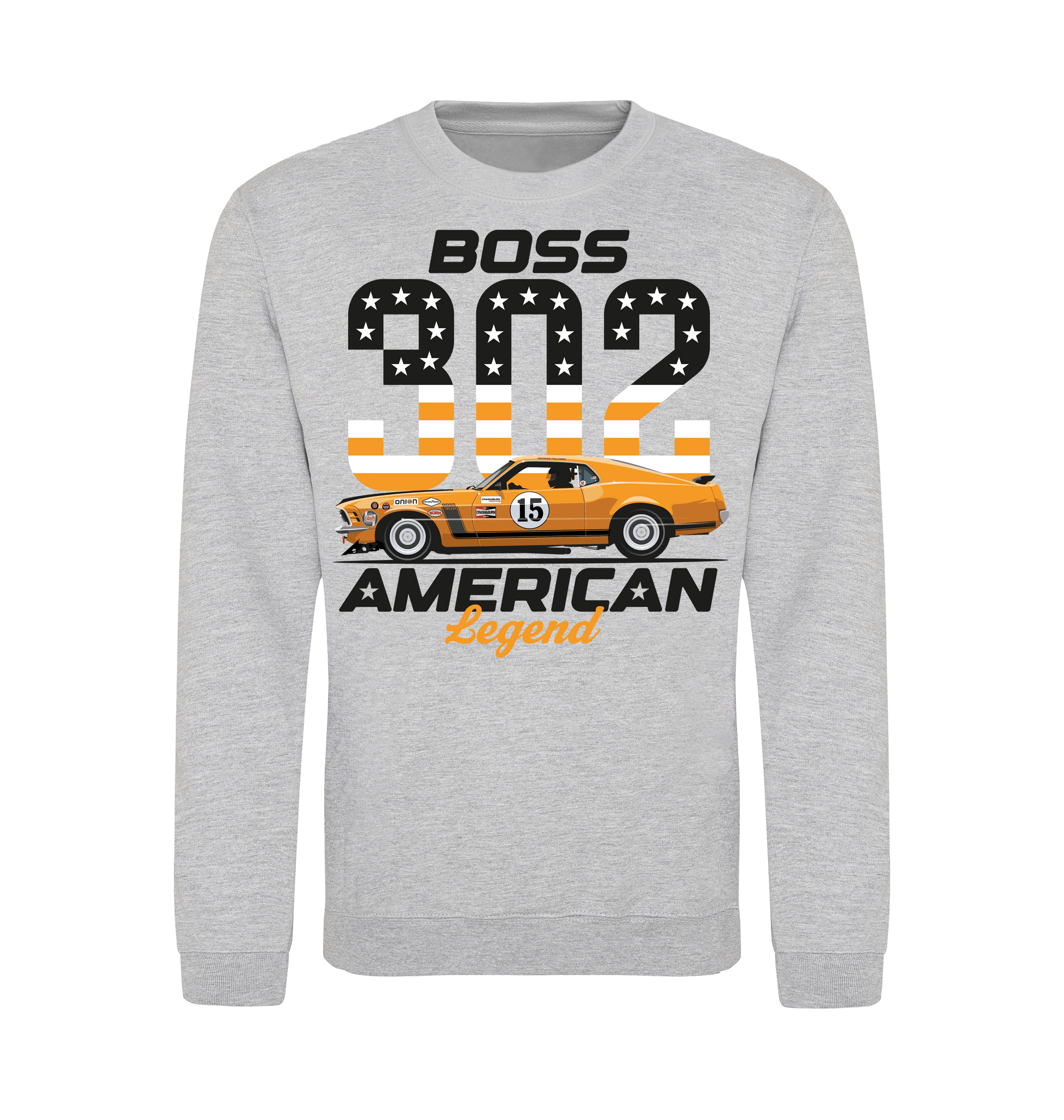Heather Grey Printed Sweater Front