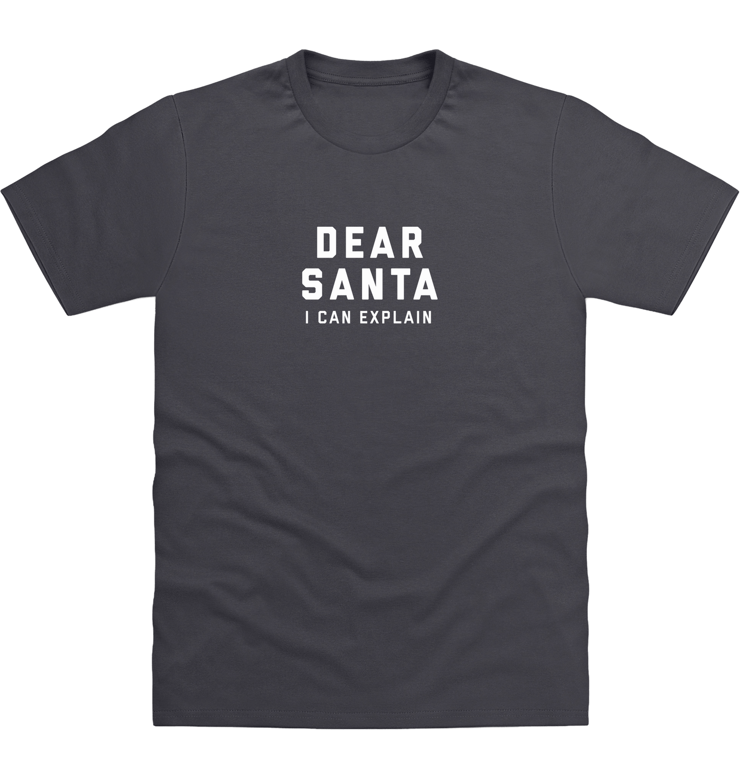 Solid Charcoal Printed T-shirt Front