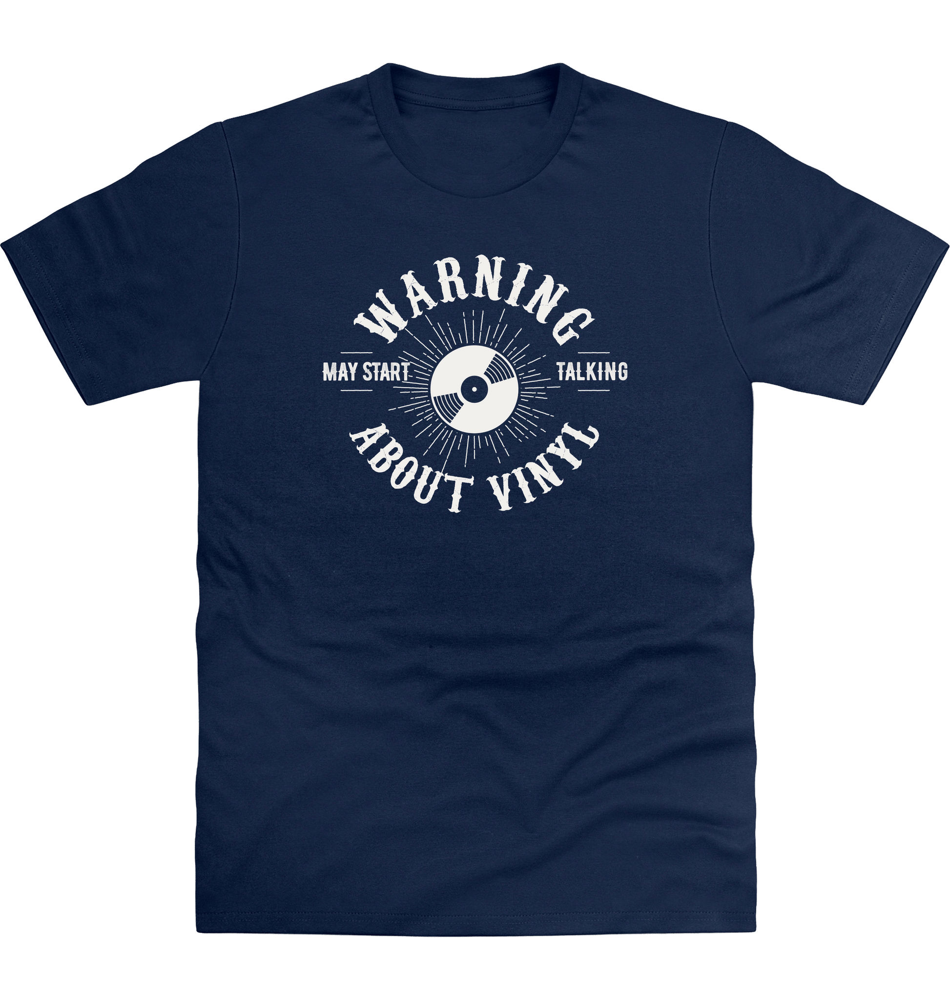 New French Navy Printed T-shirt Front