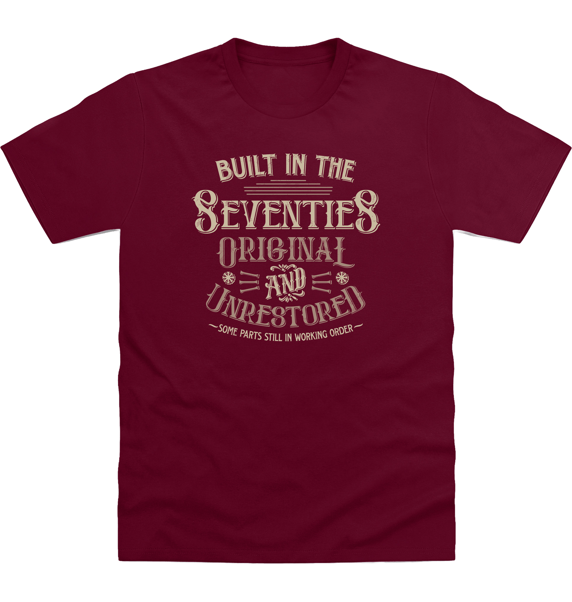 Burgundy Printed T-shirt Front