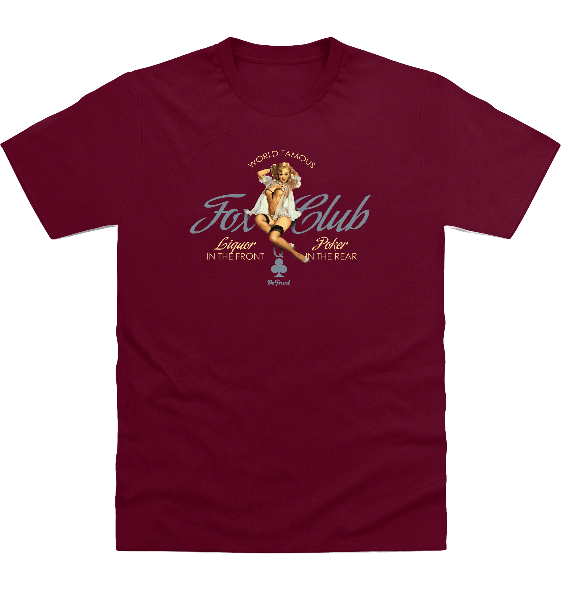 Burgundy Printed T-shirt Front