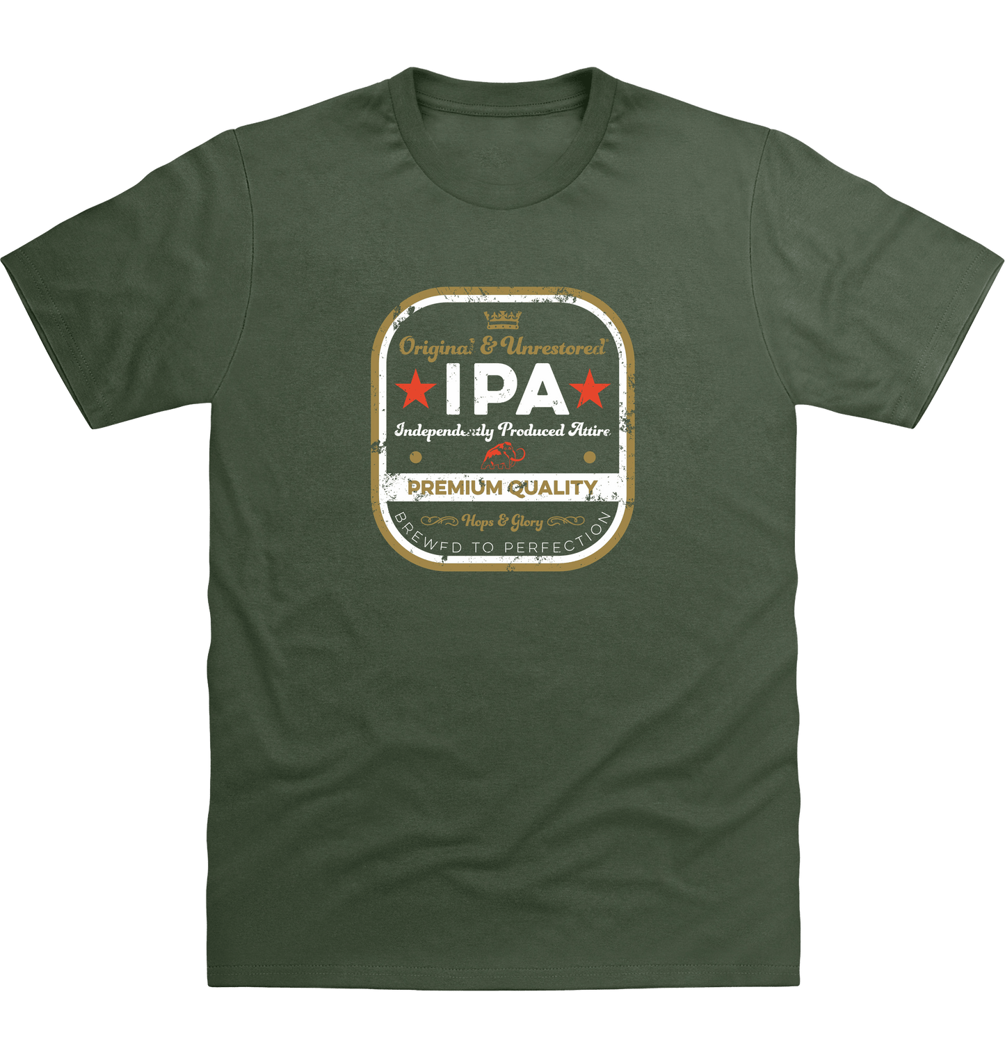 Earthy Green Printed T-shirt Front