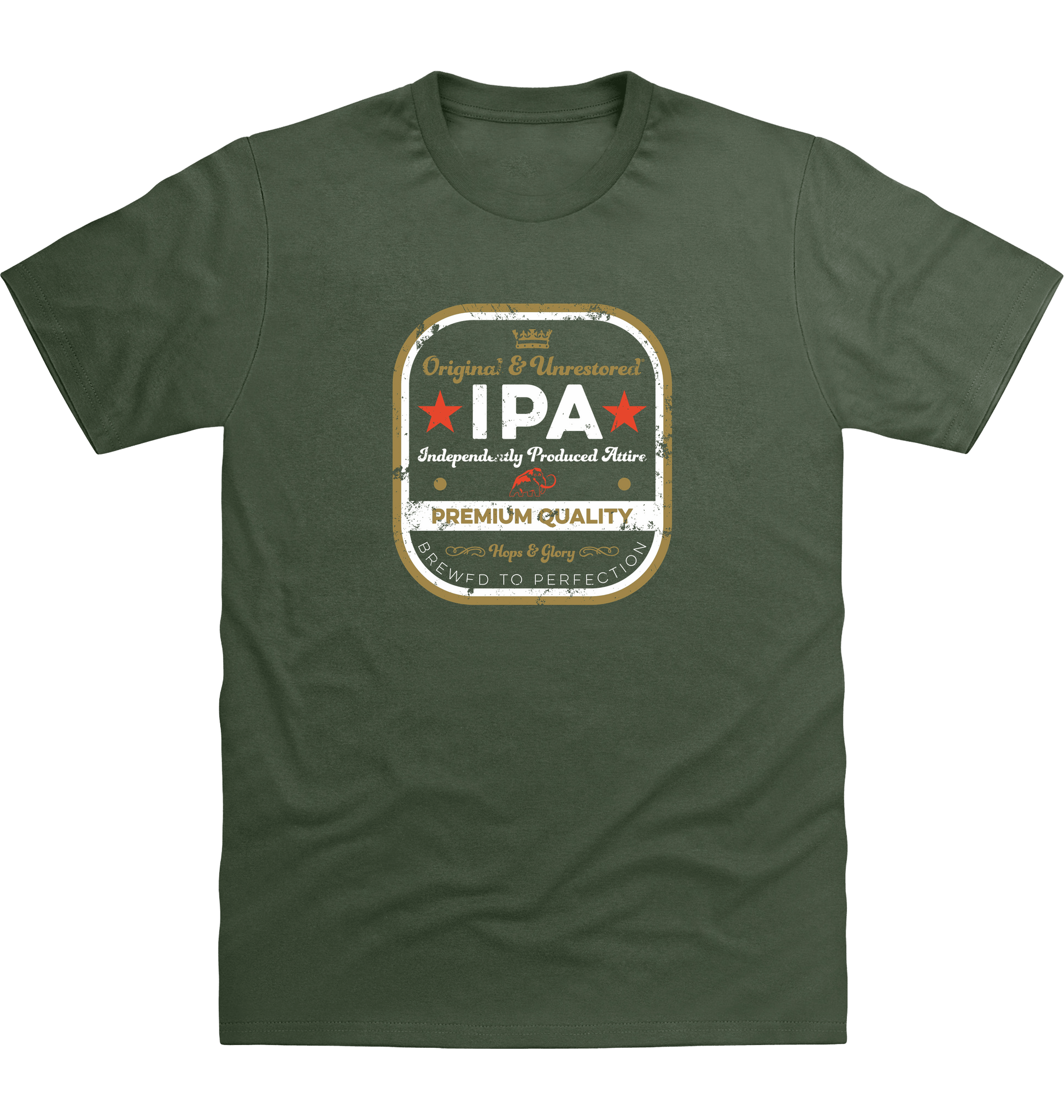Earthy Green Printed T-shirt Front