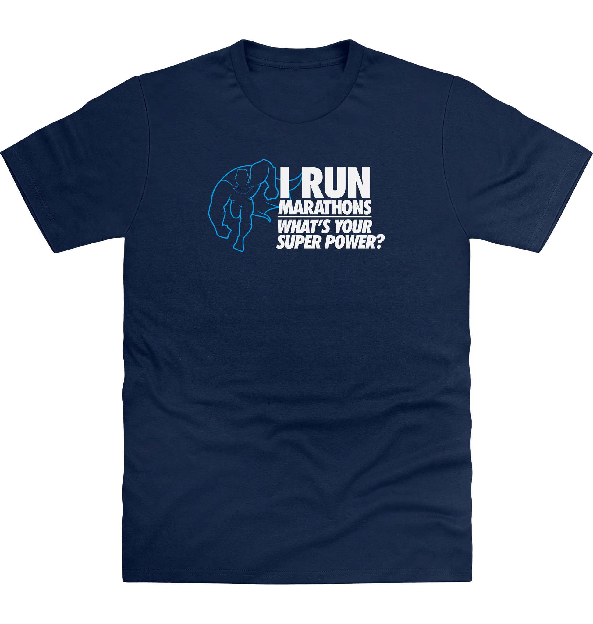 New French Navy Printed T-shirt Front