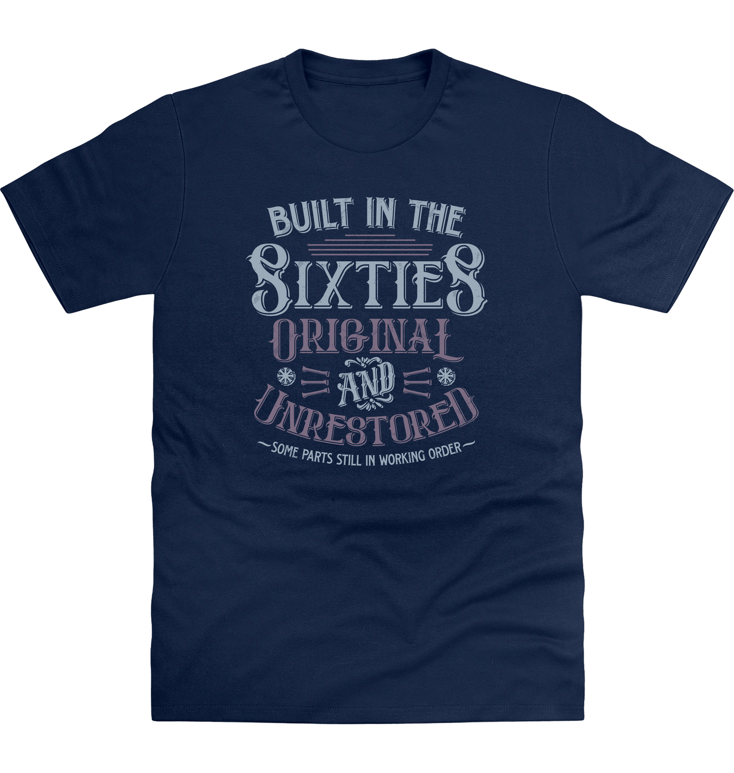 New French Navy Printed T-shirt Front