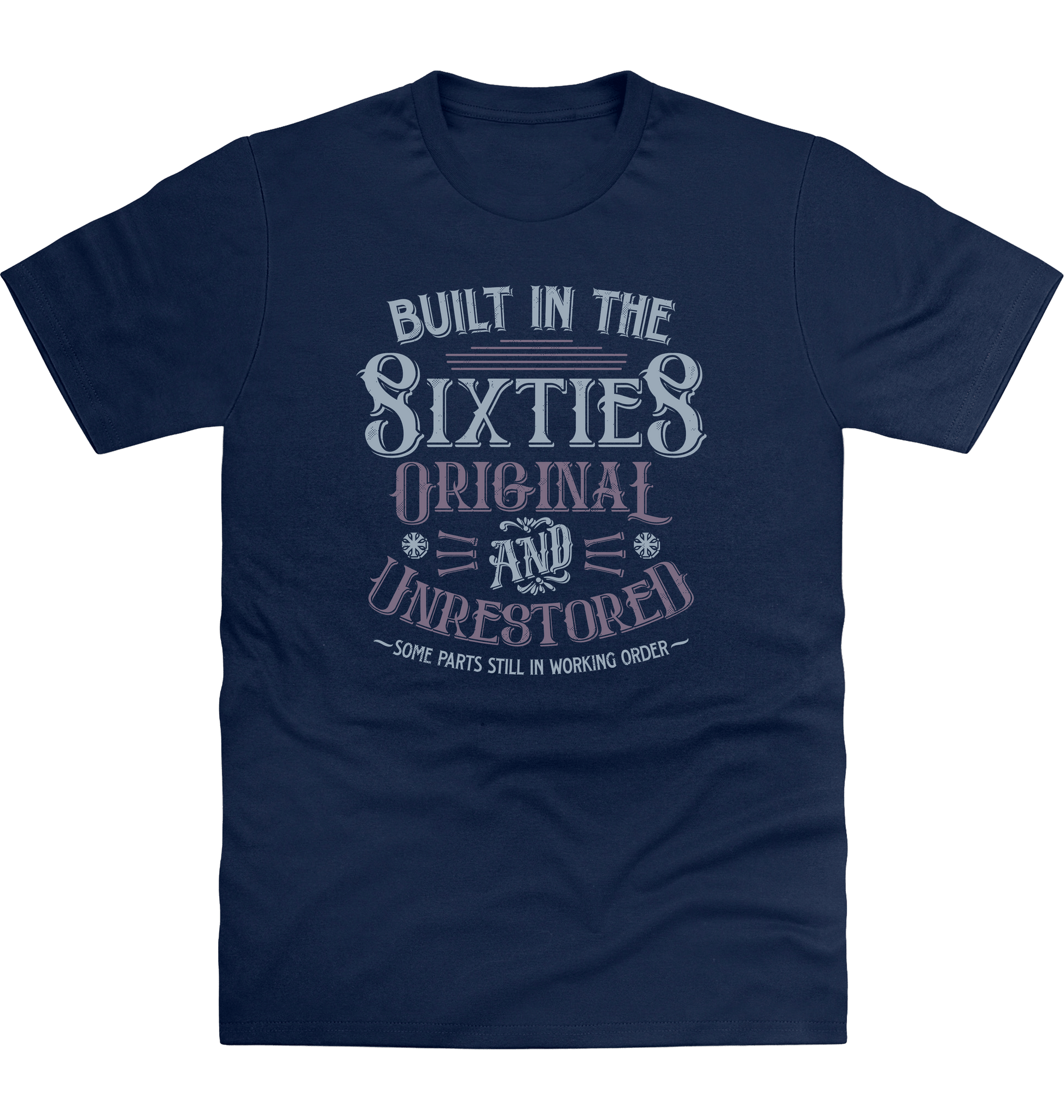 New French Navy Printed T-shirt Front