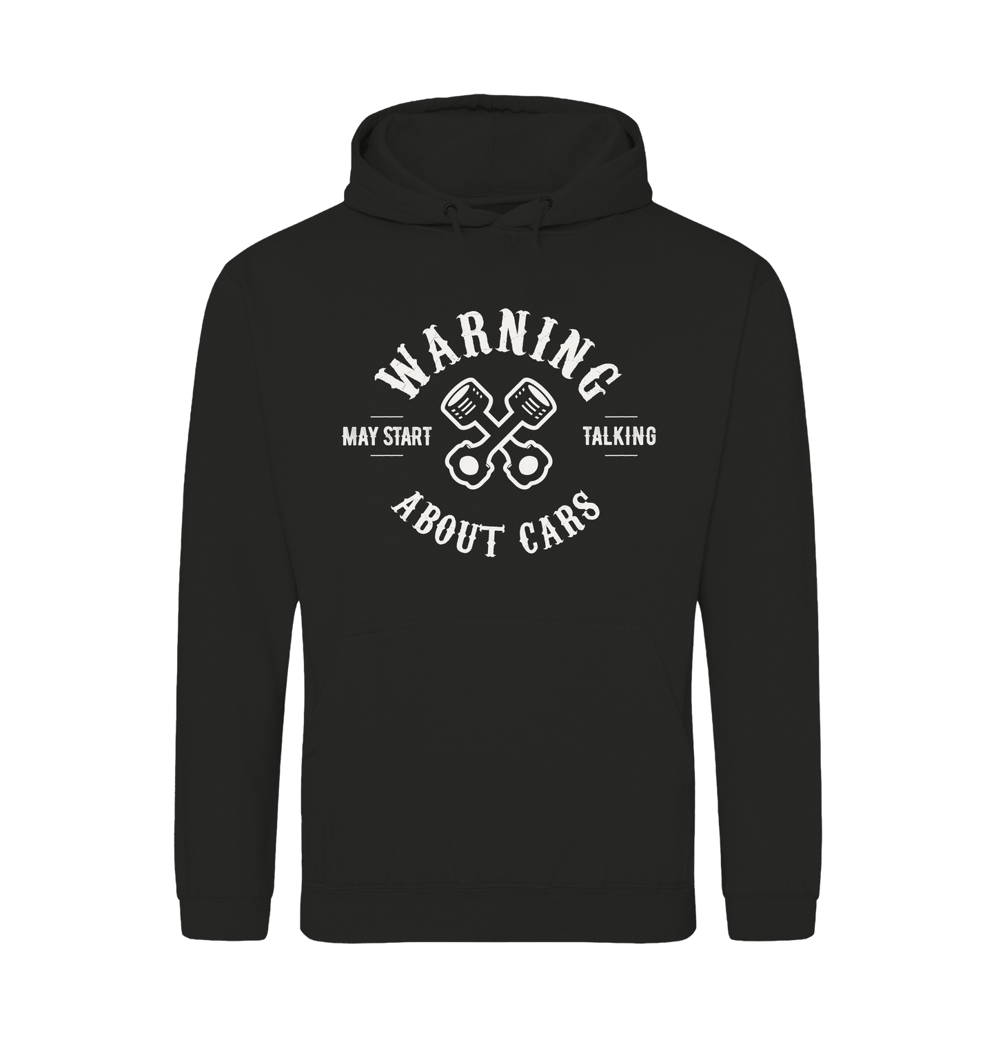 Jet Black Printed Hoody Front