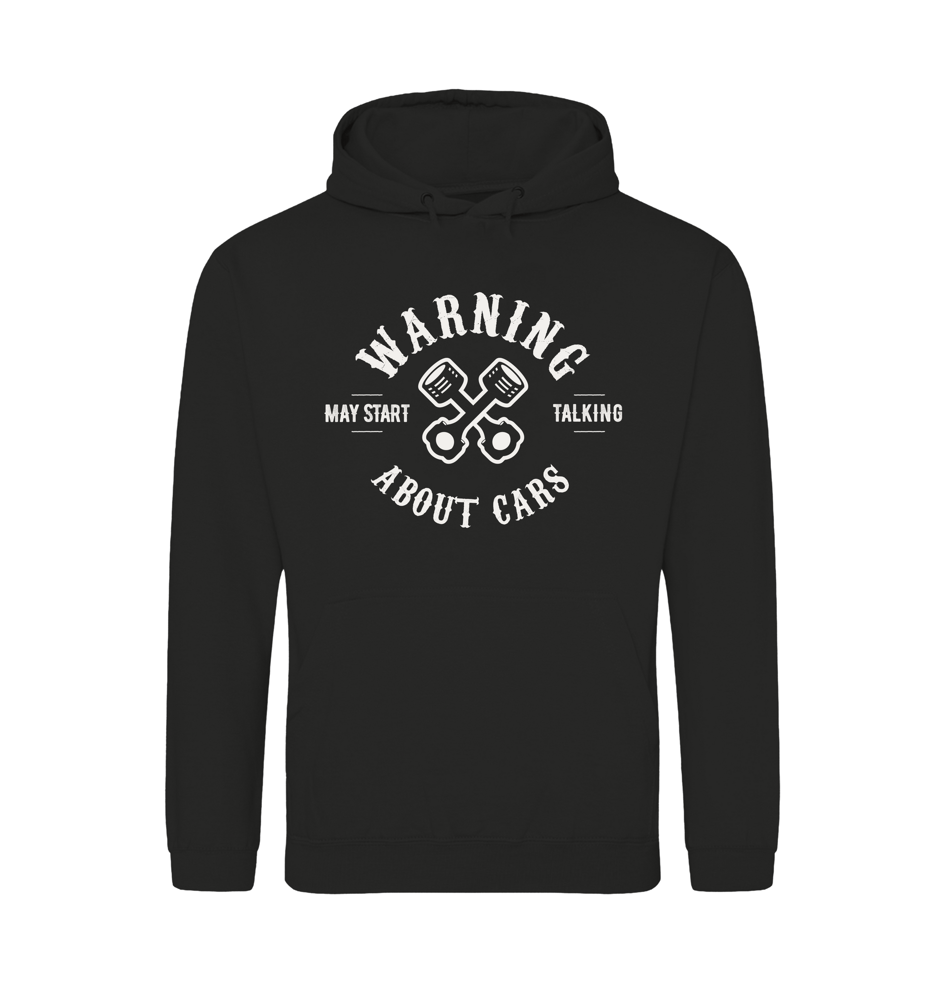 Jet Black Printed Hoody Front