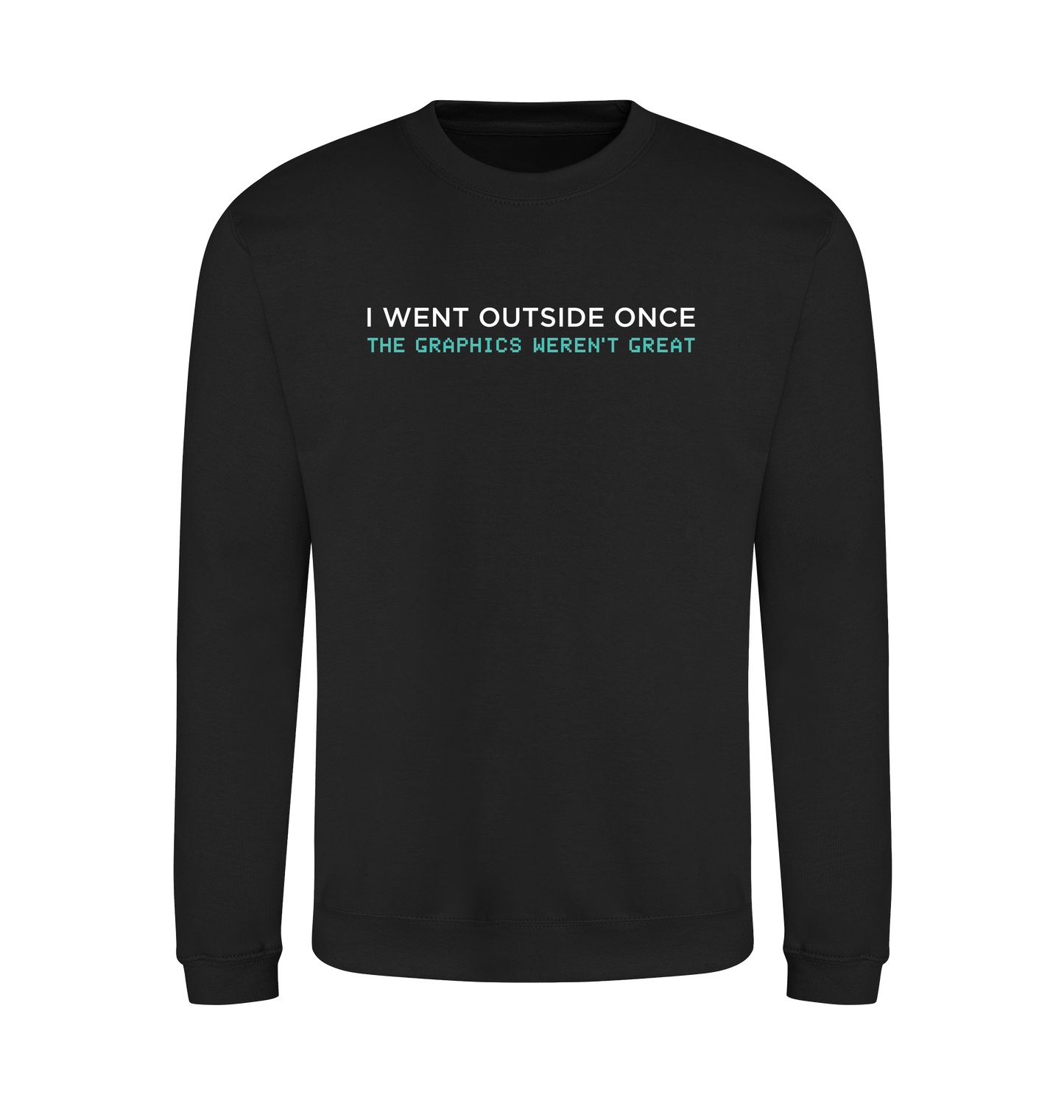 Jet Black Printed Sweater Front