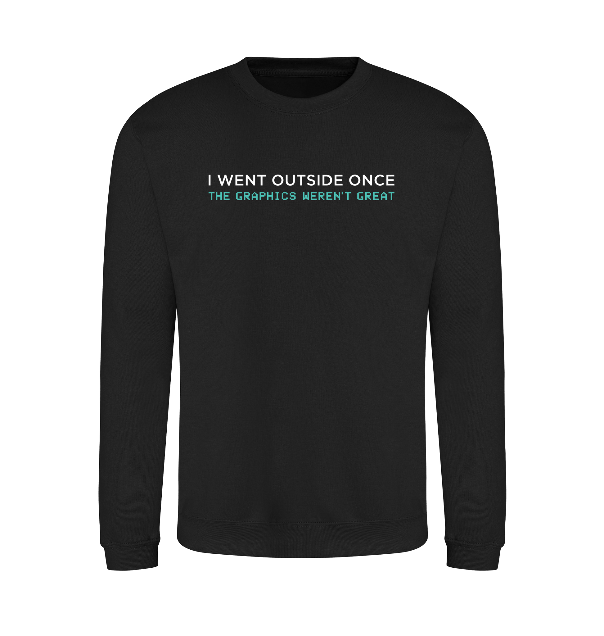 Jet Black Printed Sweater Front