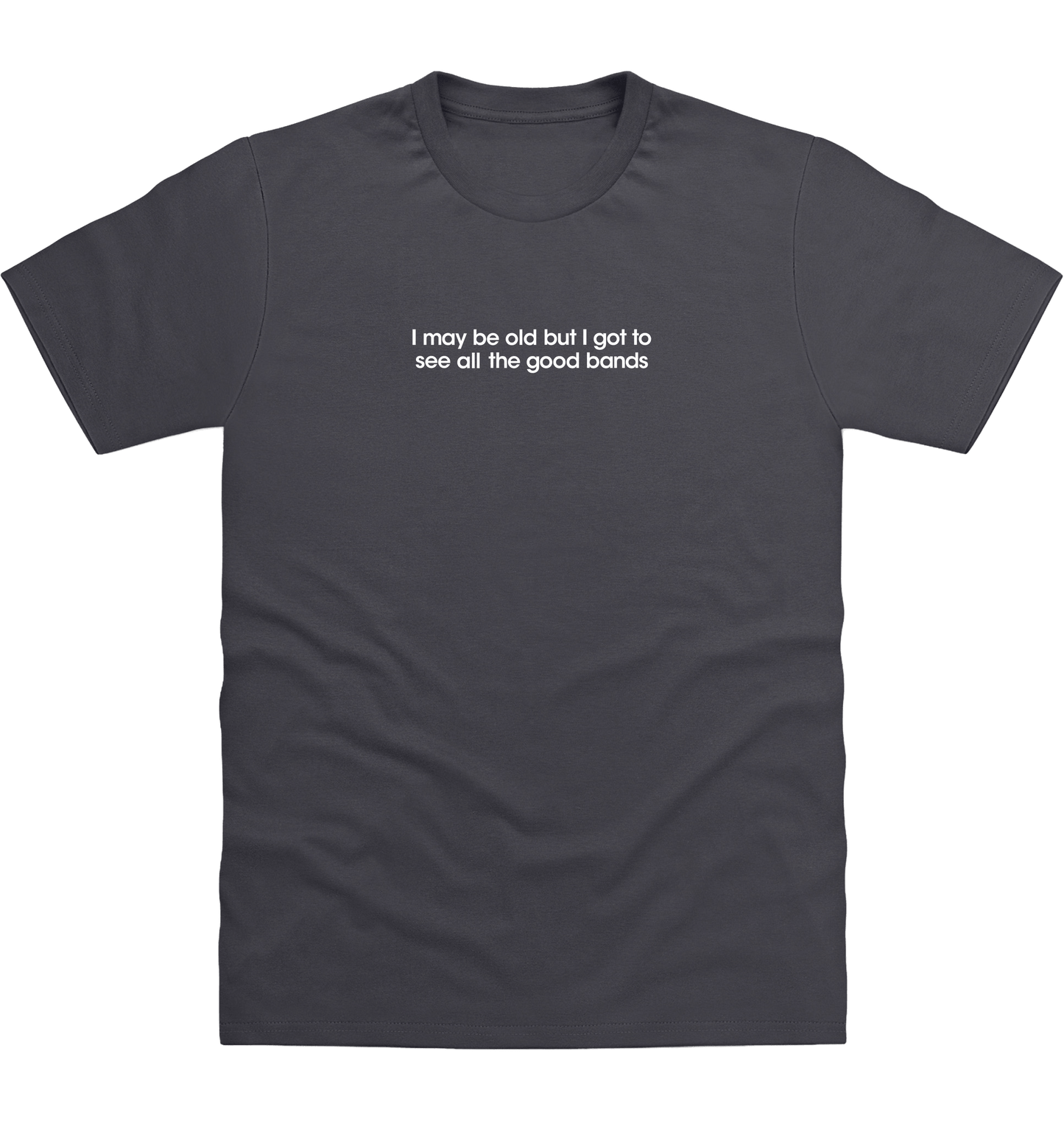 Solid Charcoal Printed T-shirt Front