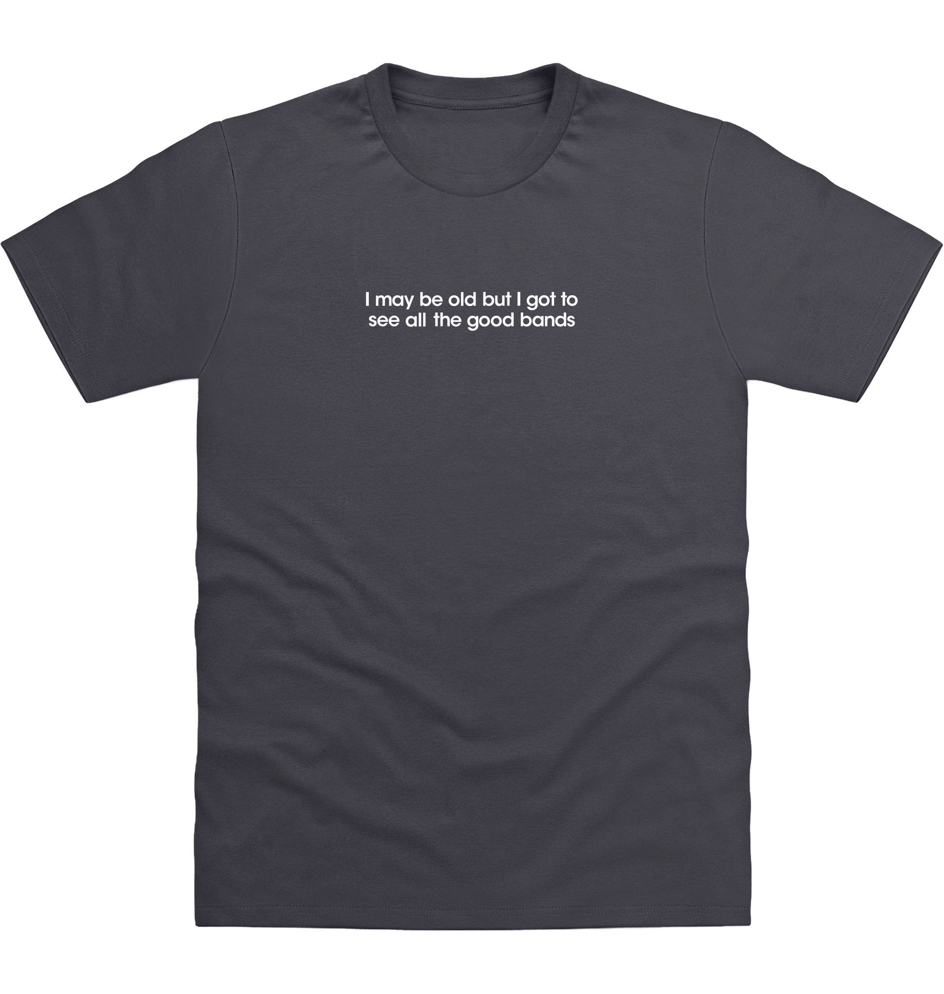Solid Charcoal Printed T-shirt Front