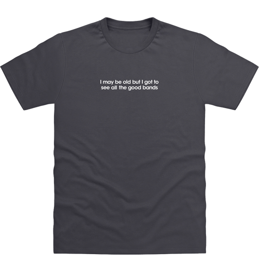 Solid Charcoal Printed T-shirt Front