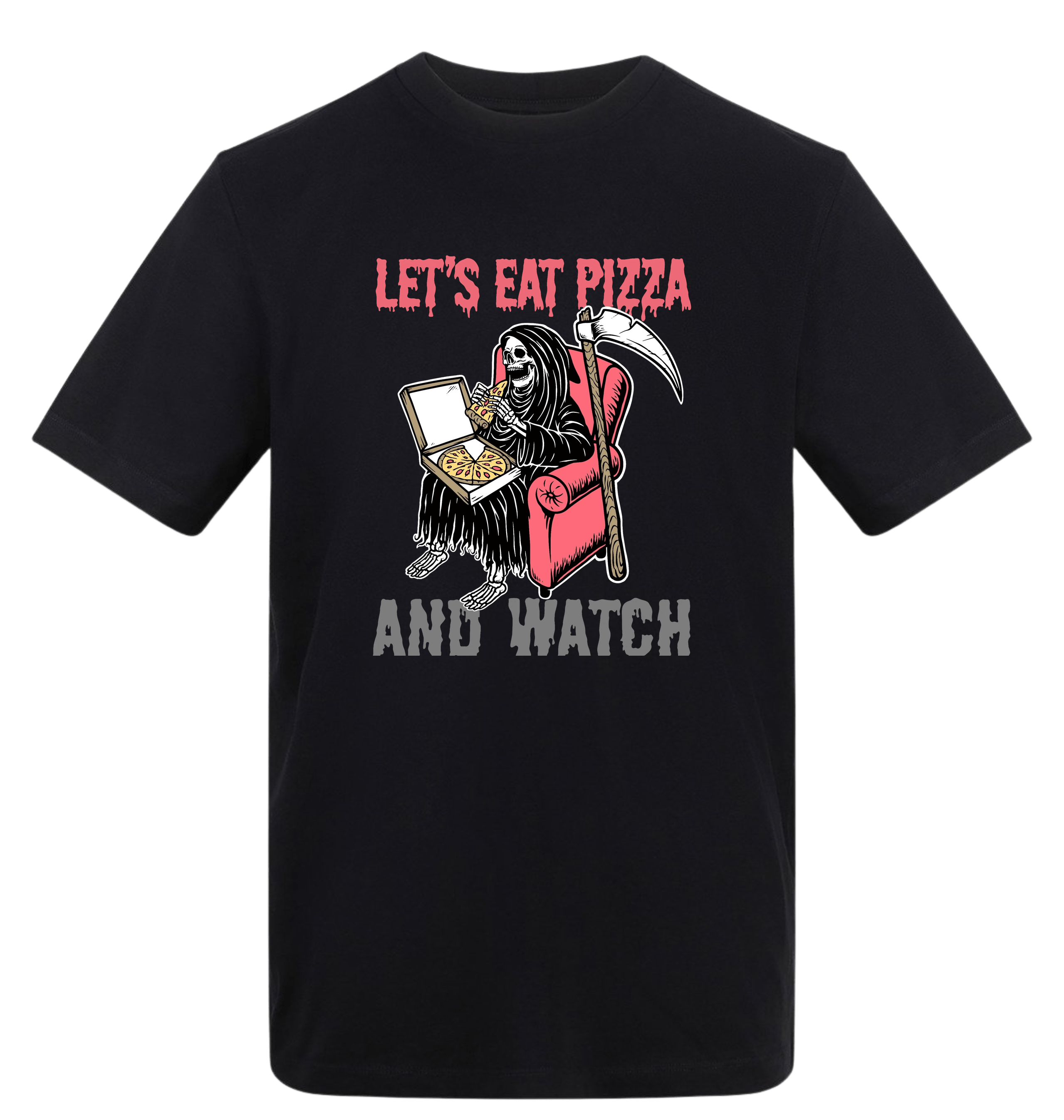 Deep Black Printed T-shirt Front