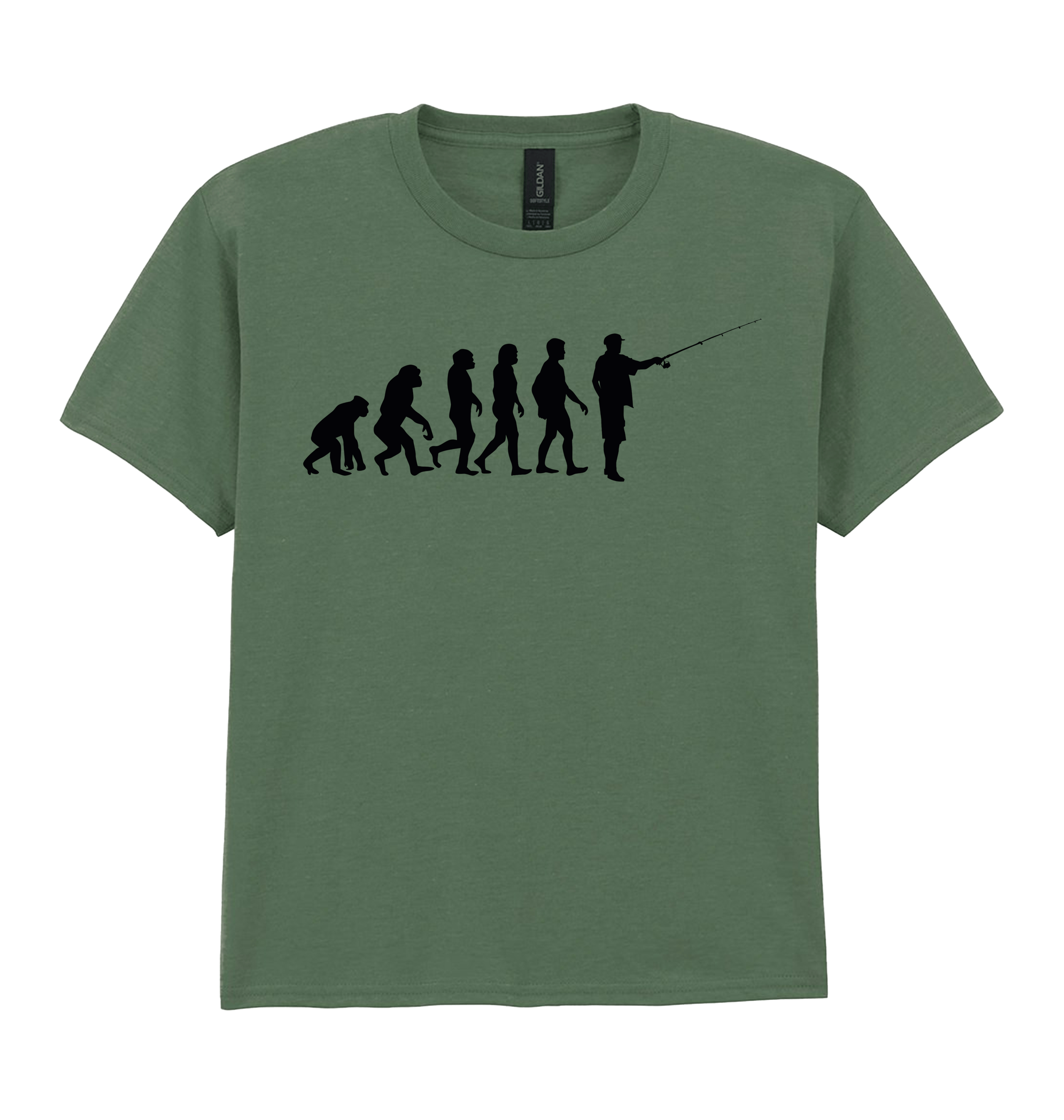Military Green Printed Kids T-Shirt Front