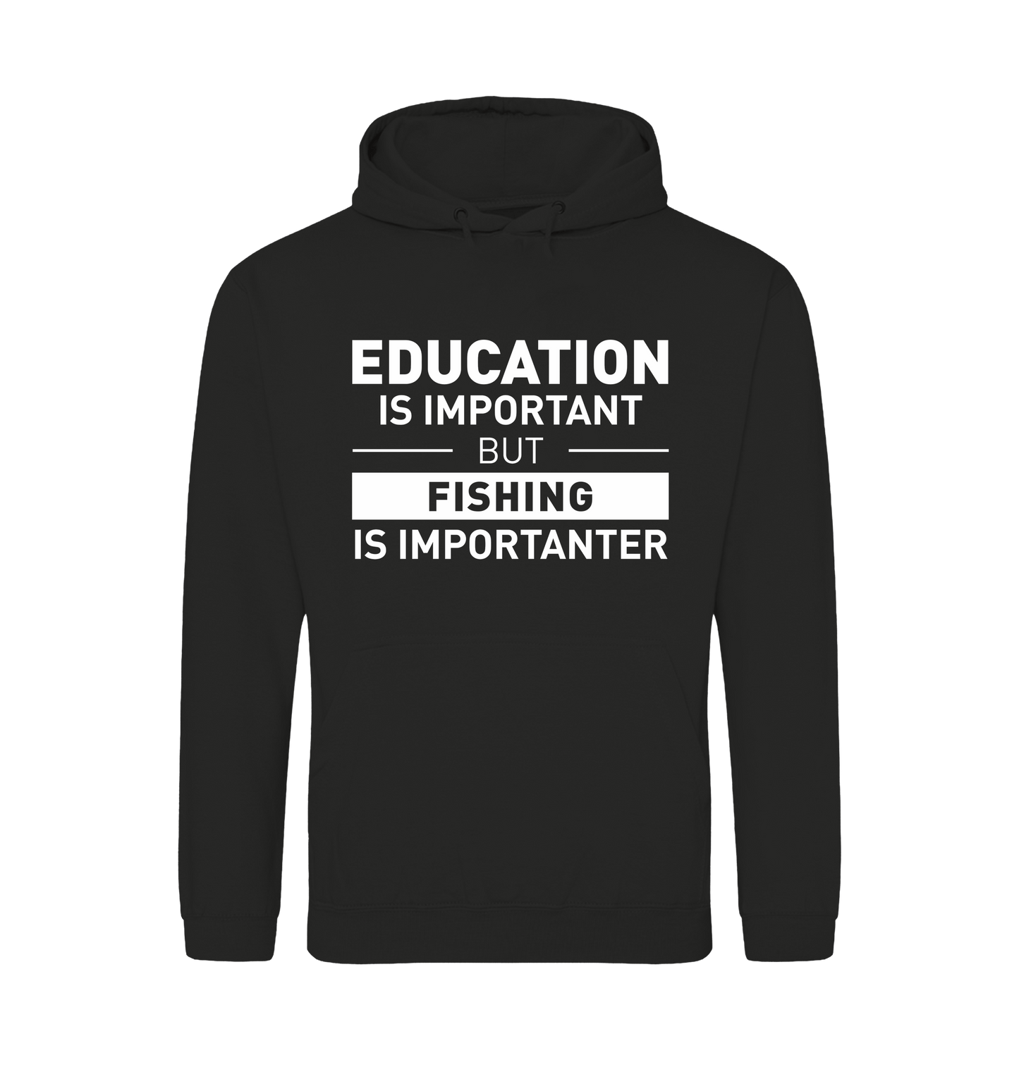 Jet Black Printed Hoody Front