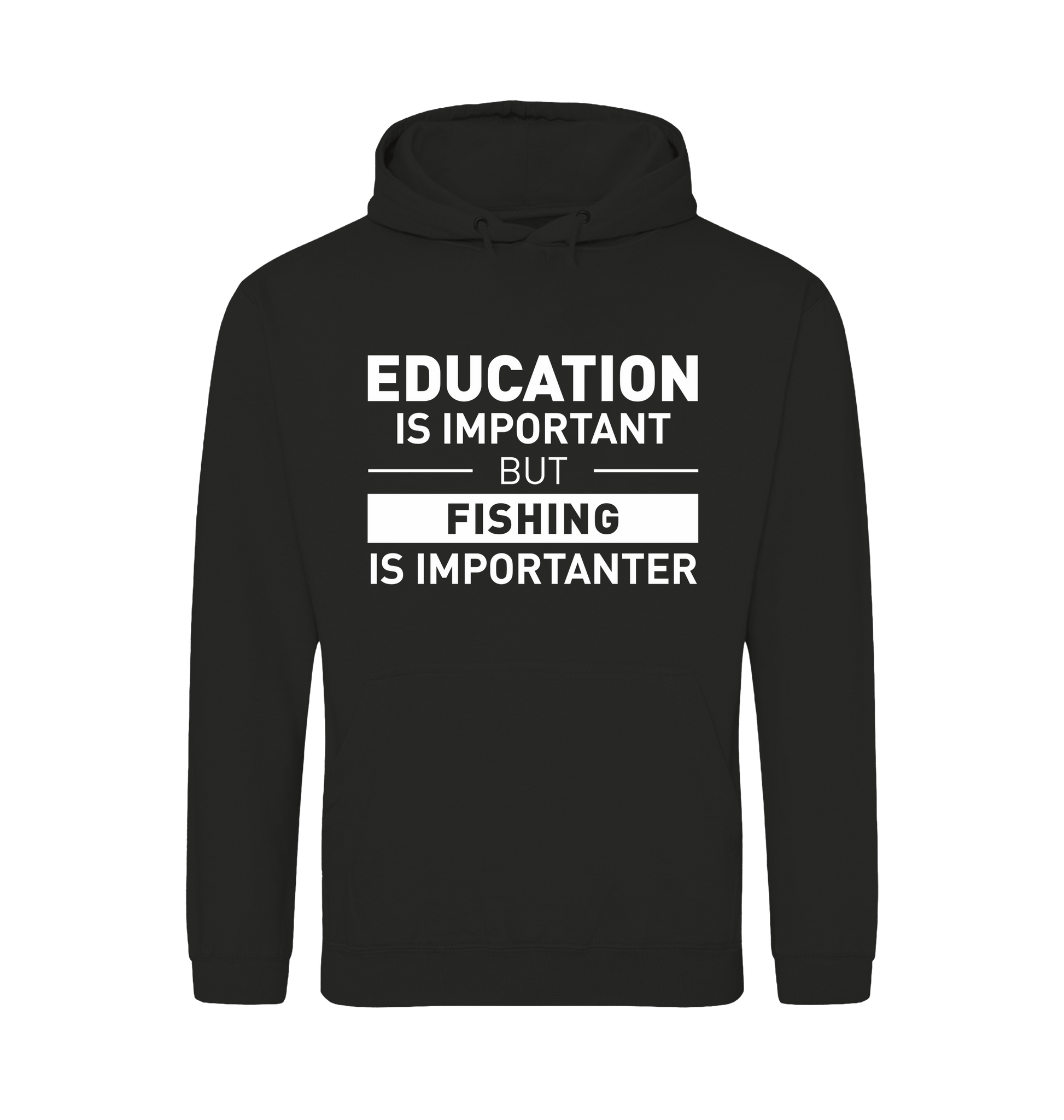 Jet Black Printed Hoody Front