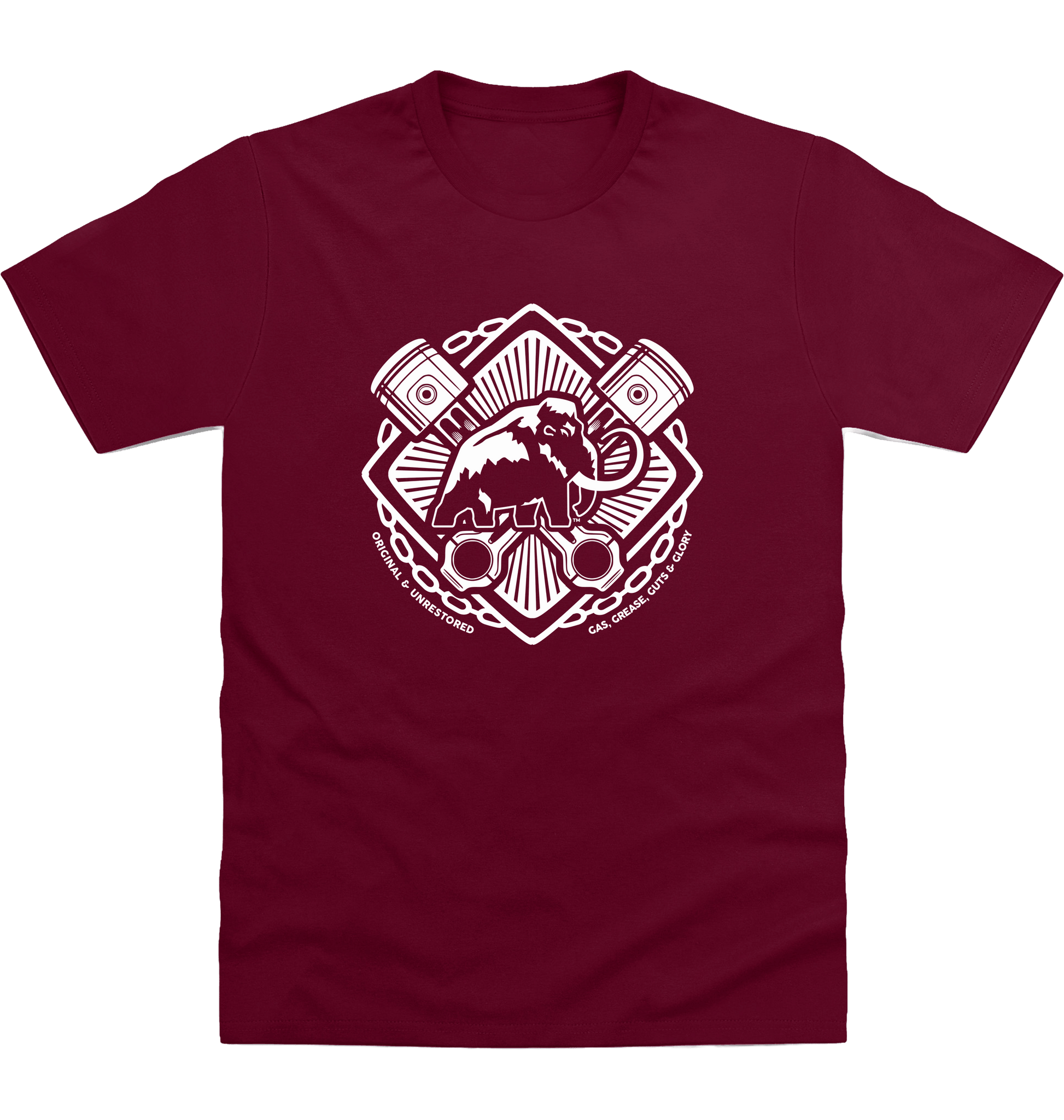 Burgundy Printed T-shirt Front