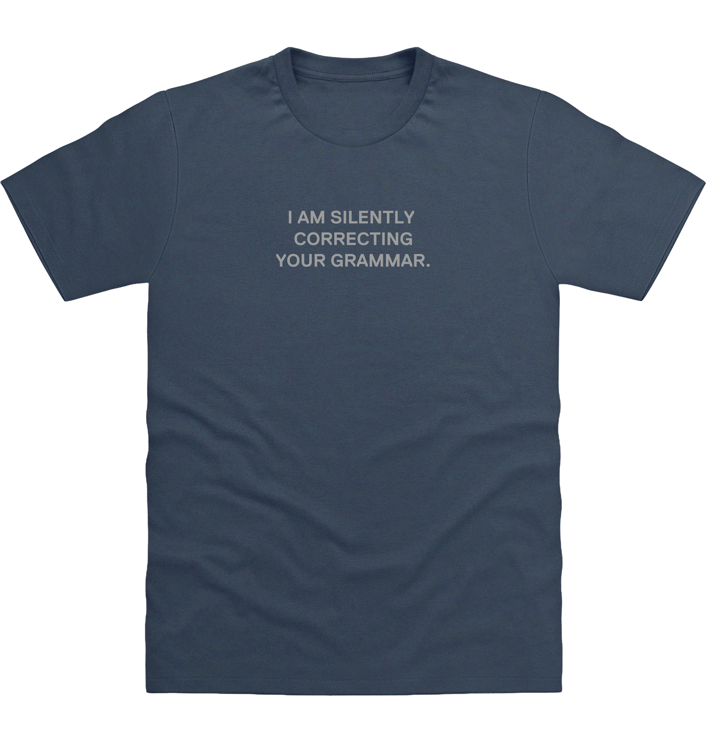Airforce Blue Printed T-shirt Front