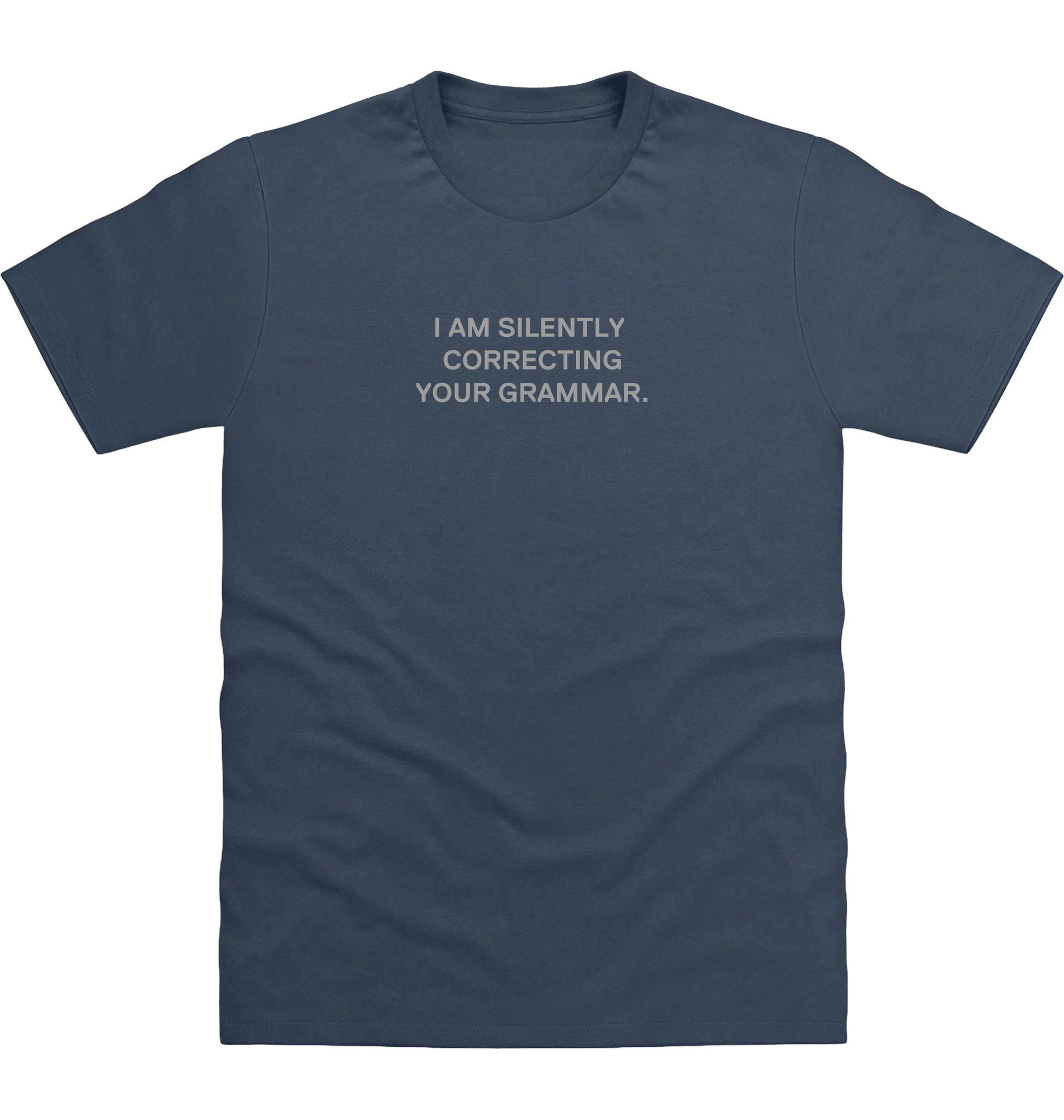Airforce Blue Printed T-shirt Front