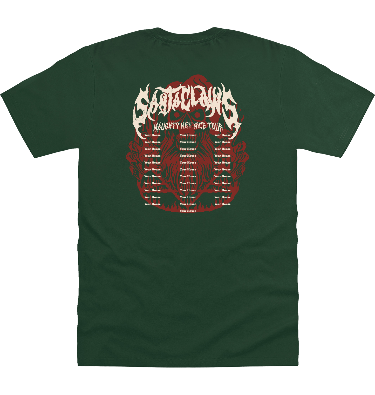 Bottle Green Printed T-shirt Back