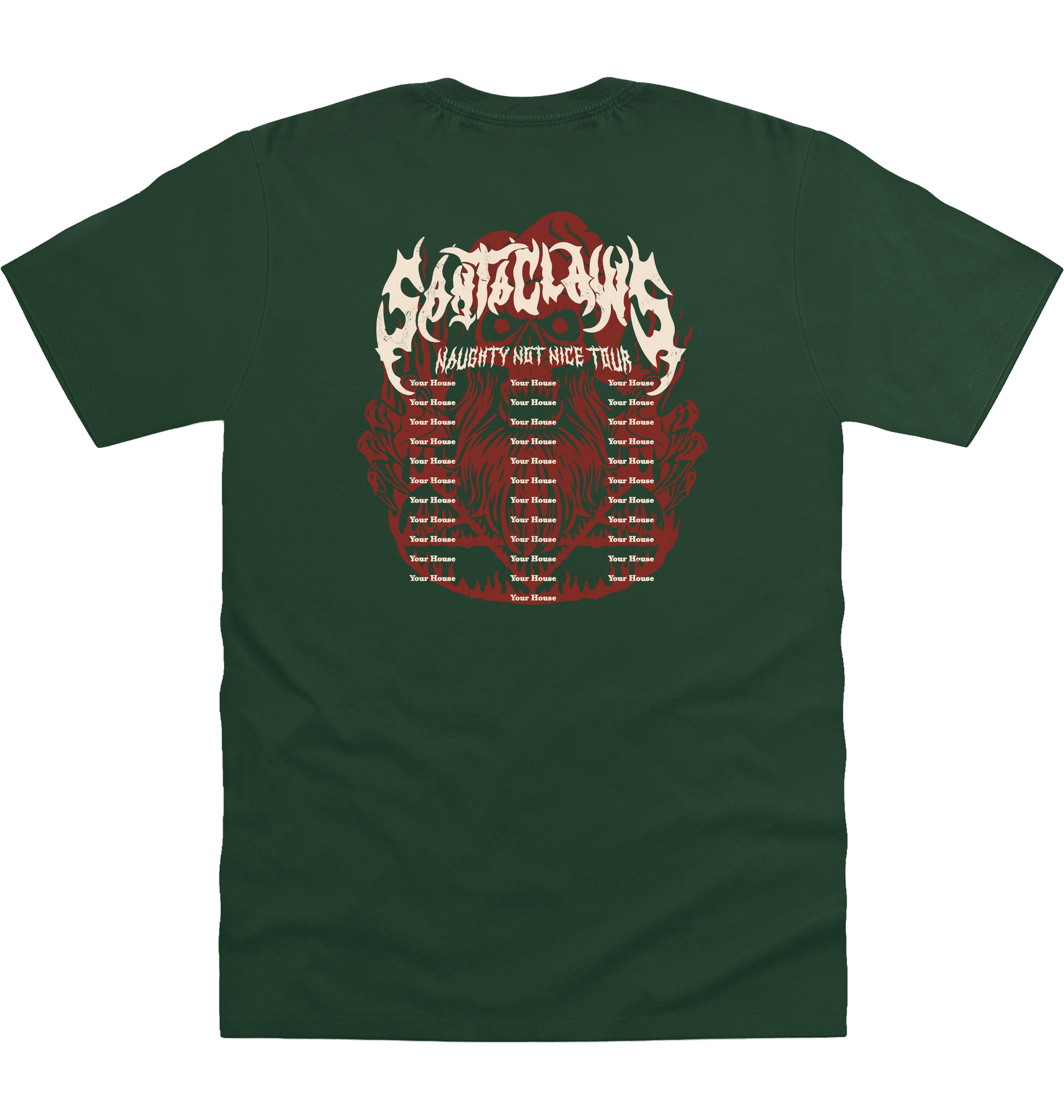 Bottle Green Printed T-shirt Back