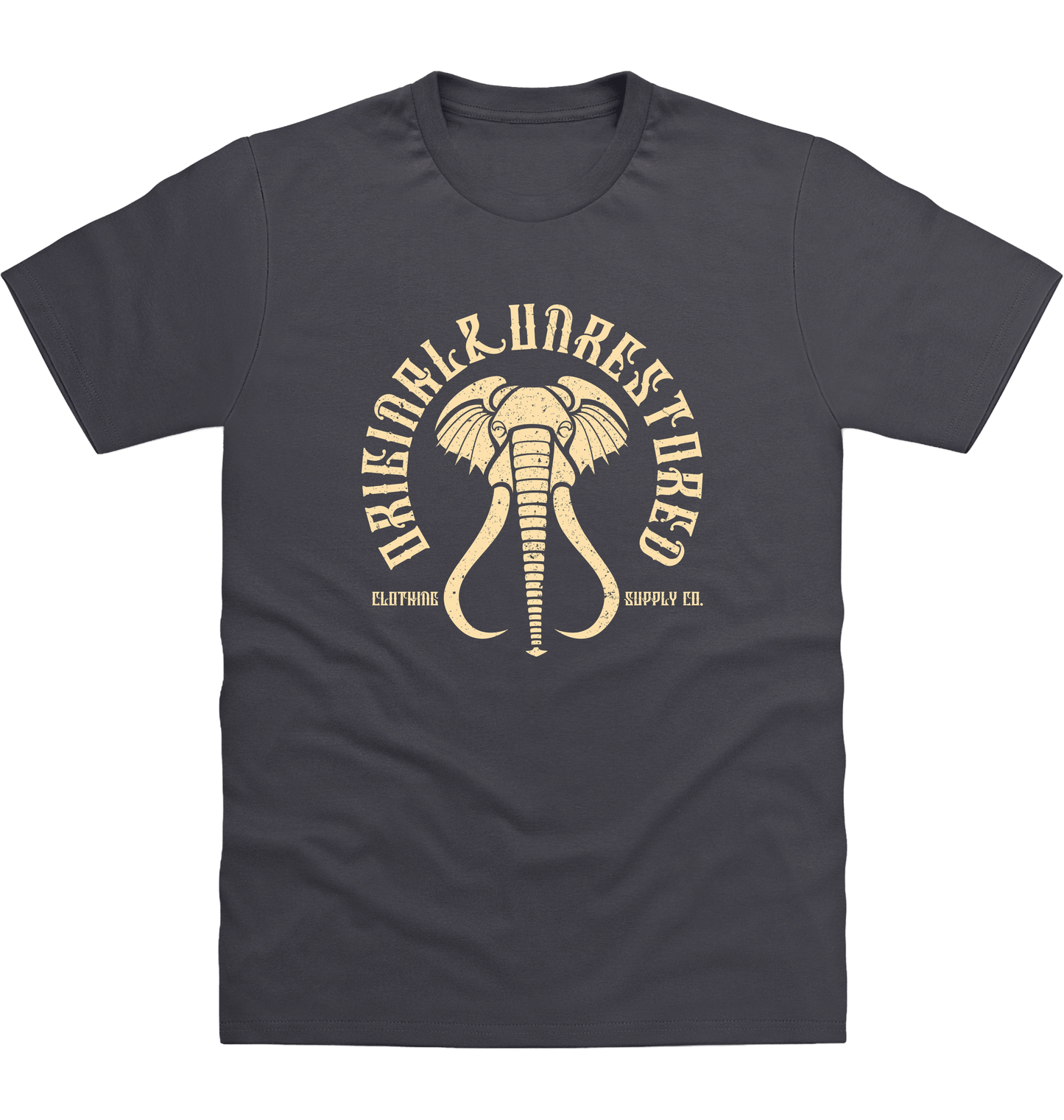 Solid Charcoal Printed T-shirt Front