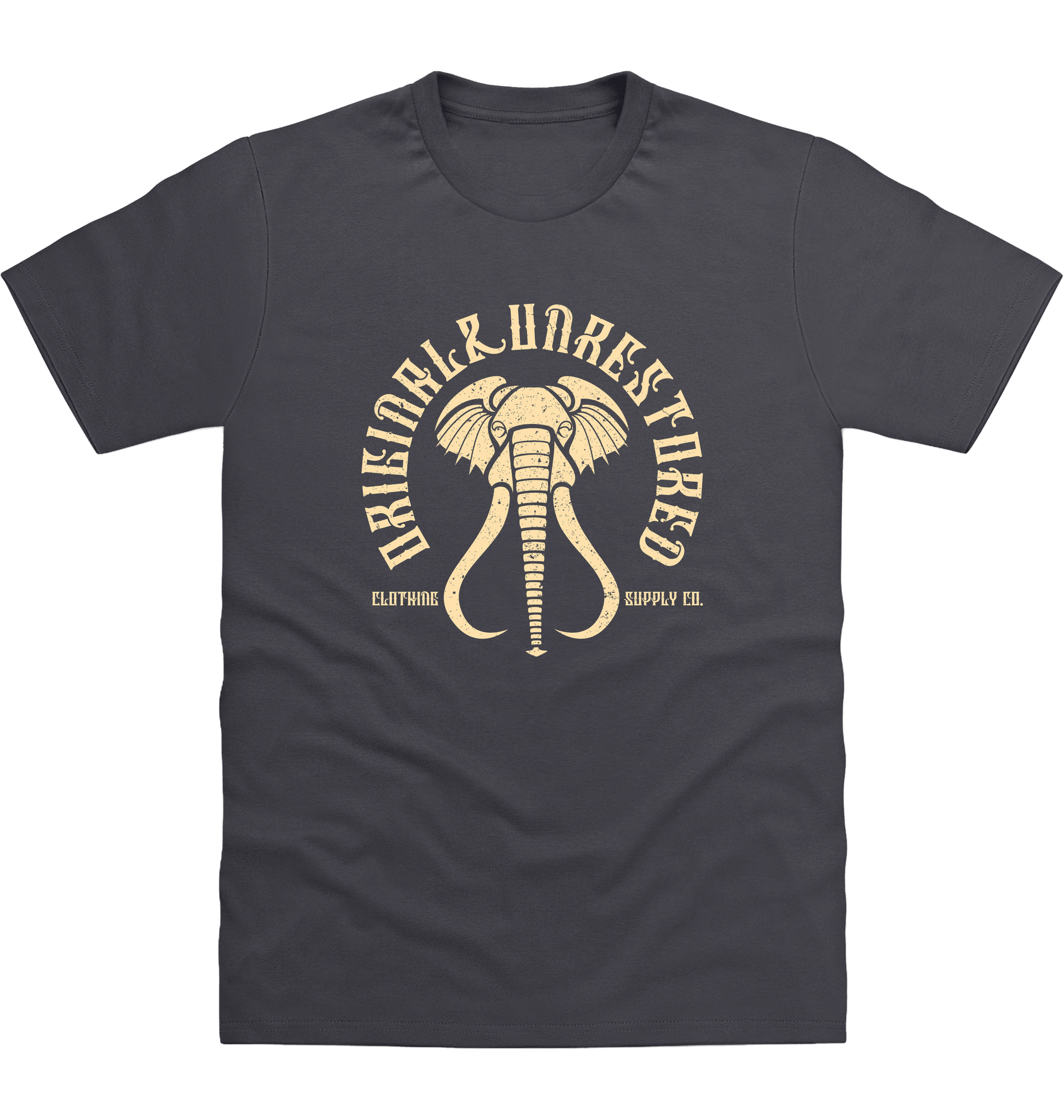 Solid Charcoal Printed T-shirt Front