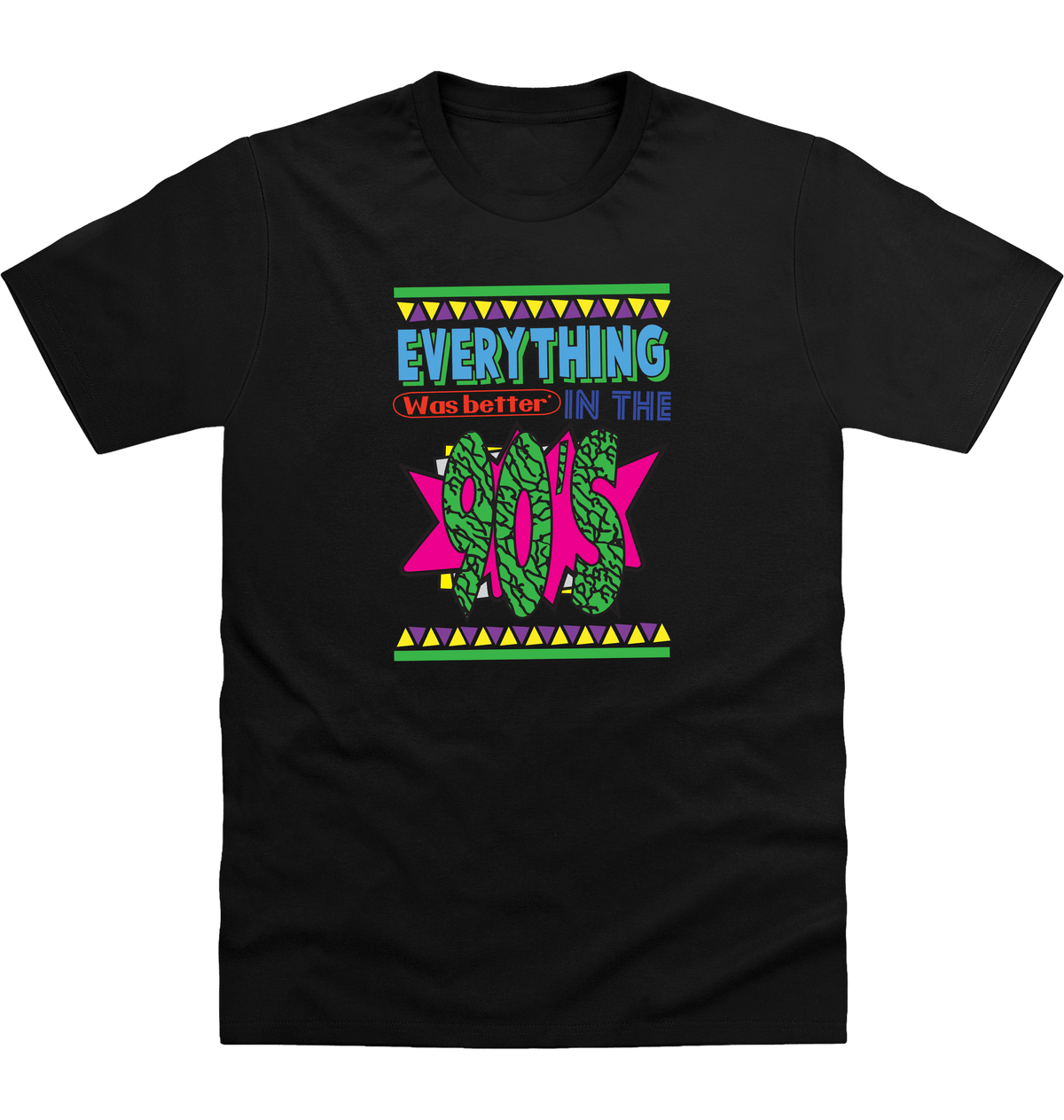 Deep Black Printed T-shirt Front
