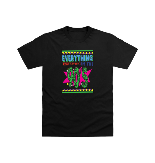 Deep Black Printed T-shirt Front
