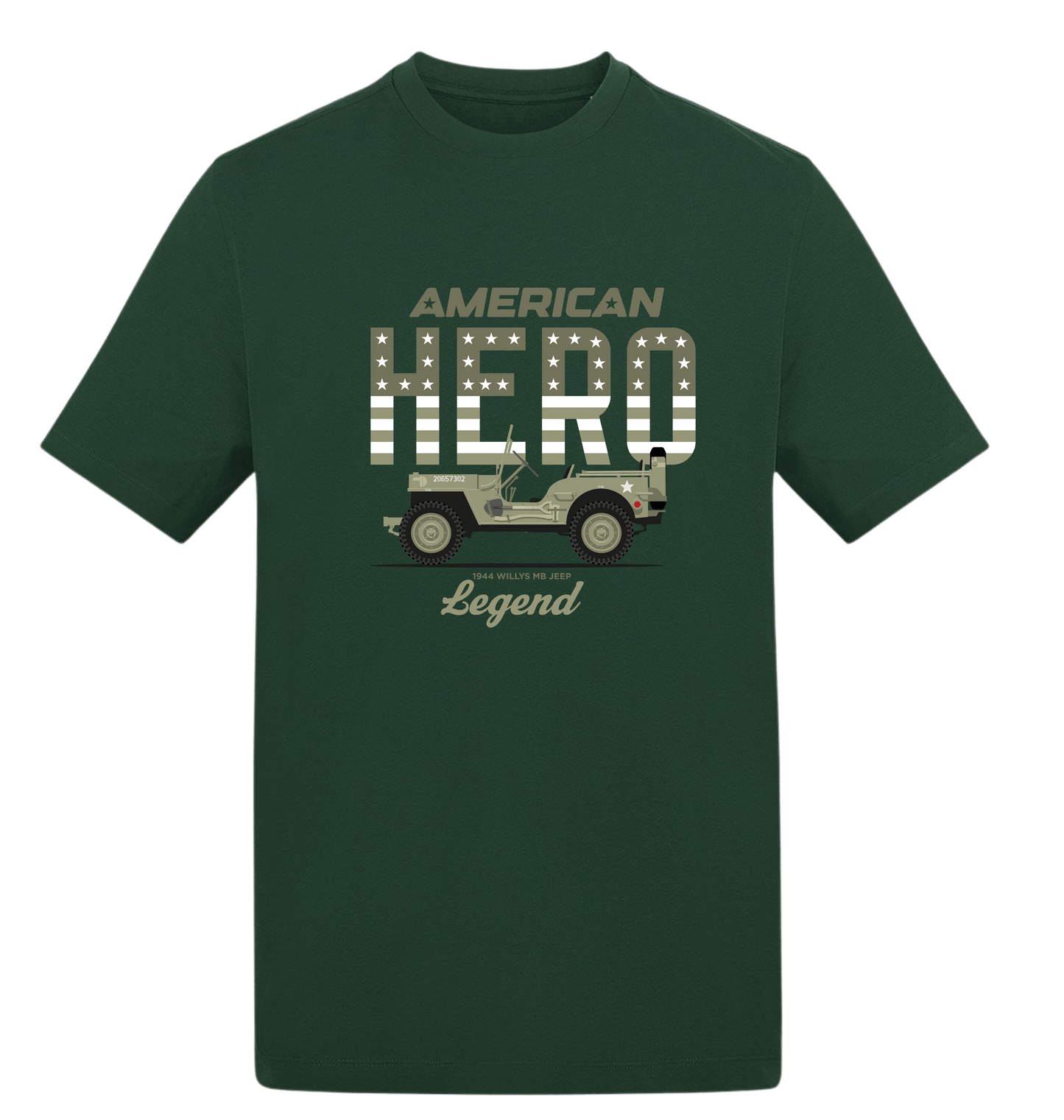 Bottle Green Printed T-shirt Front
